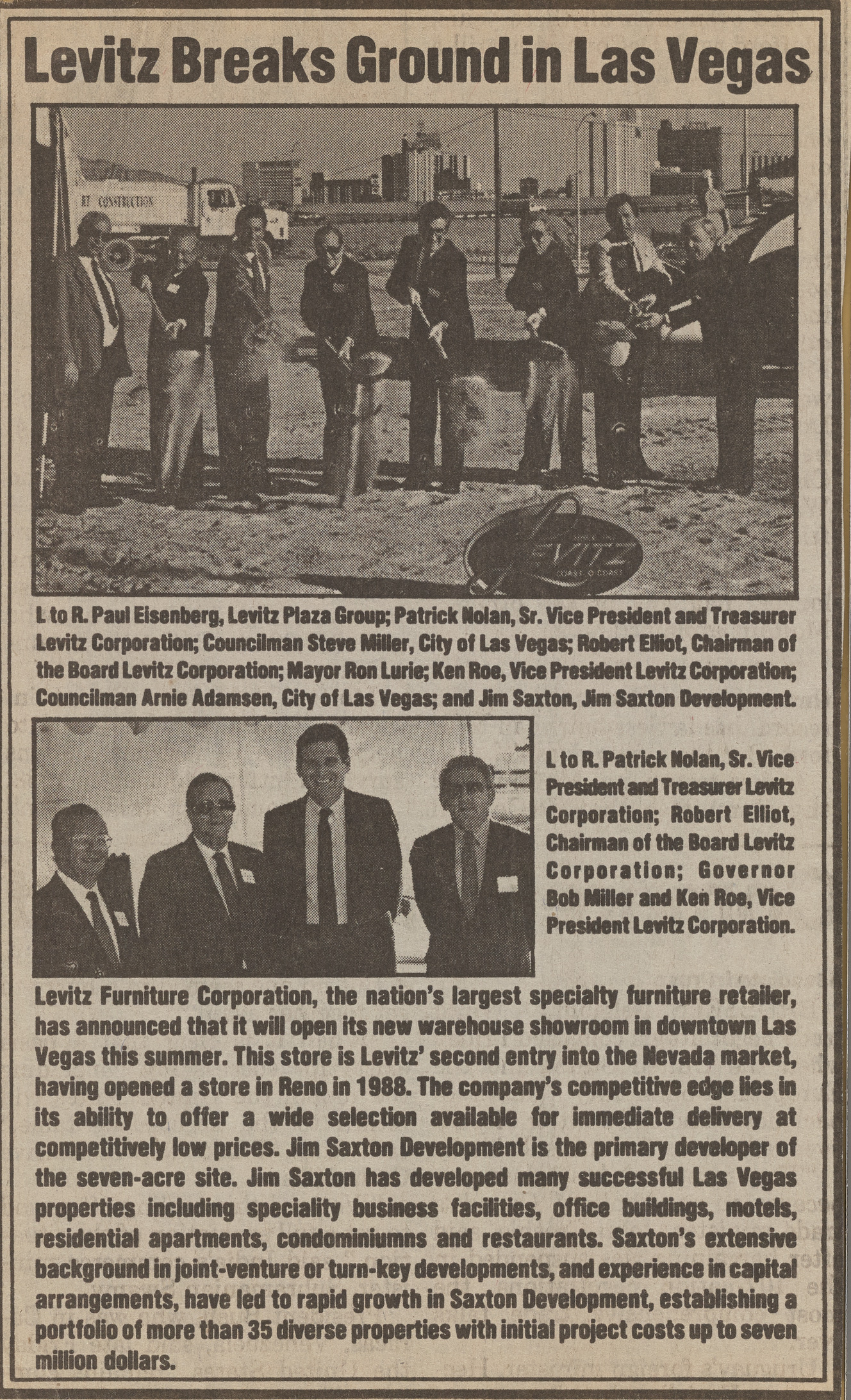 Clipping, Levitz Breaks Ground in Las Vegas, undated