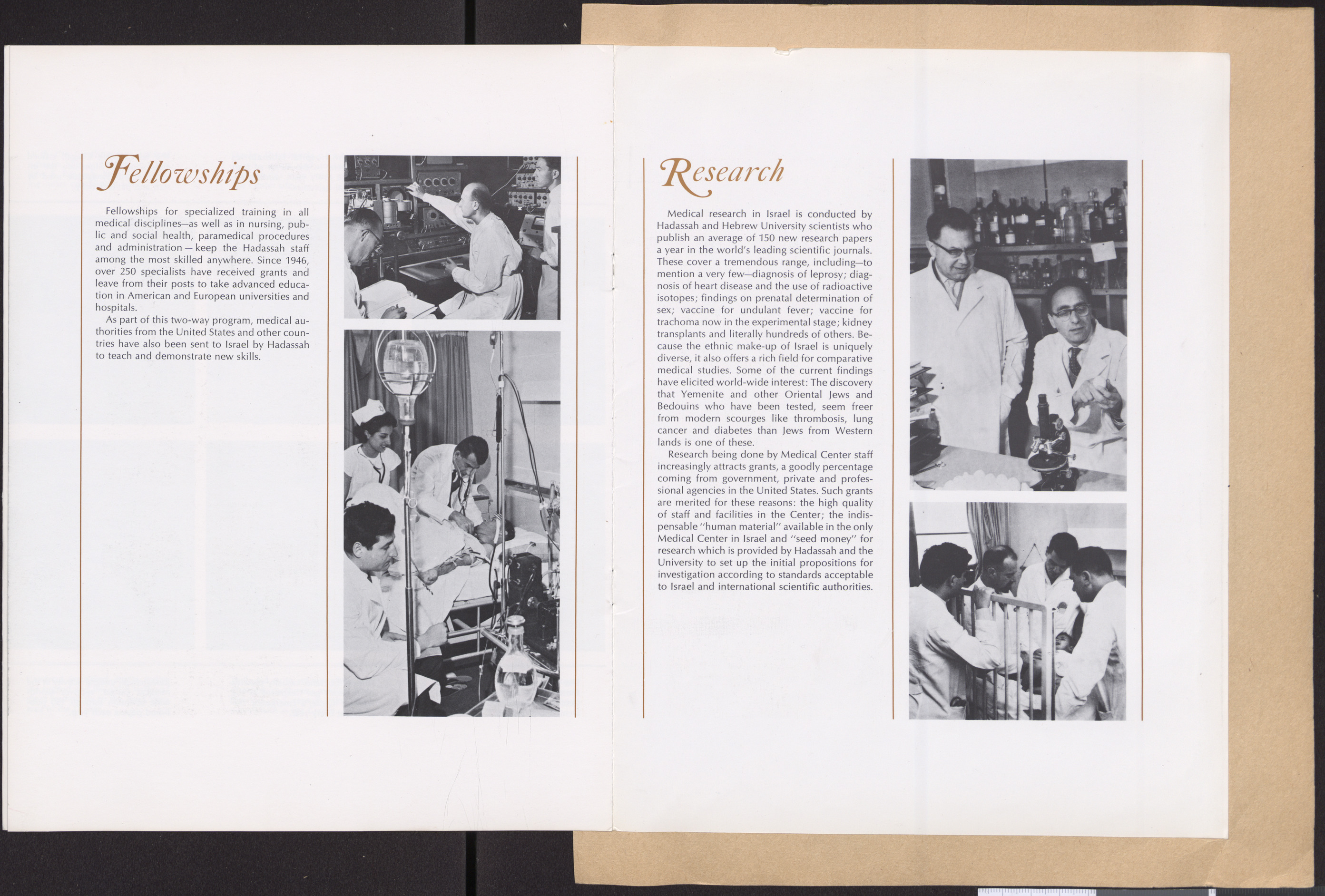 Brochure, Hadassah-Hebrew University Medical Center, pages 11-12
