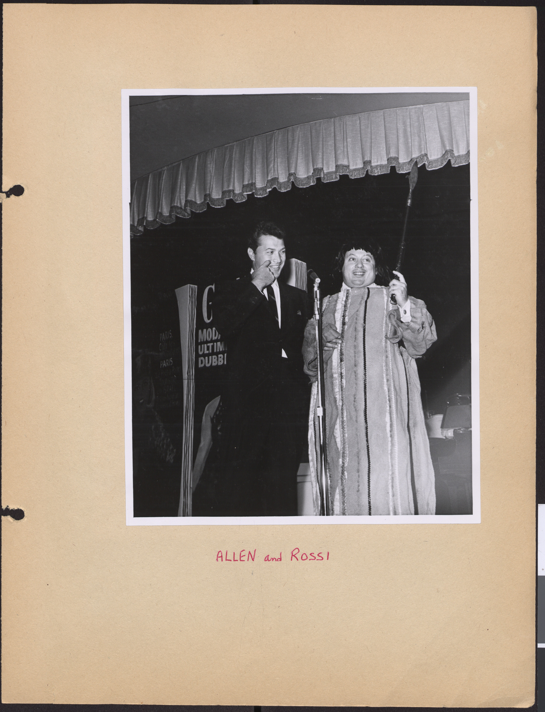 Photograph of Allen and Rossi at Hadassah membership luncheon, September 24, 1964