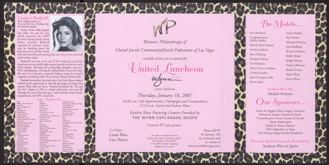 Invitation to Style and the City event held by the United Jewish Community, open