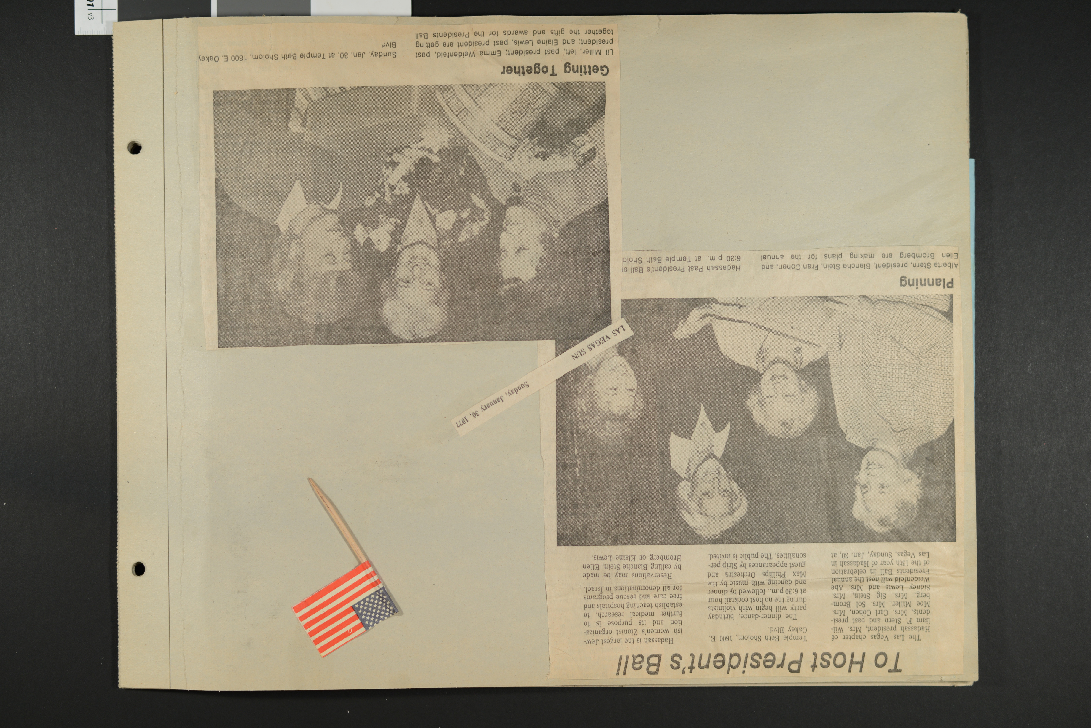 Clippings for Hadassah president's ball