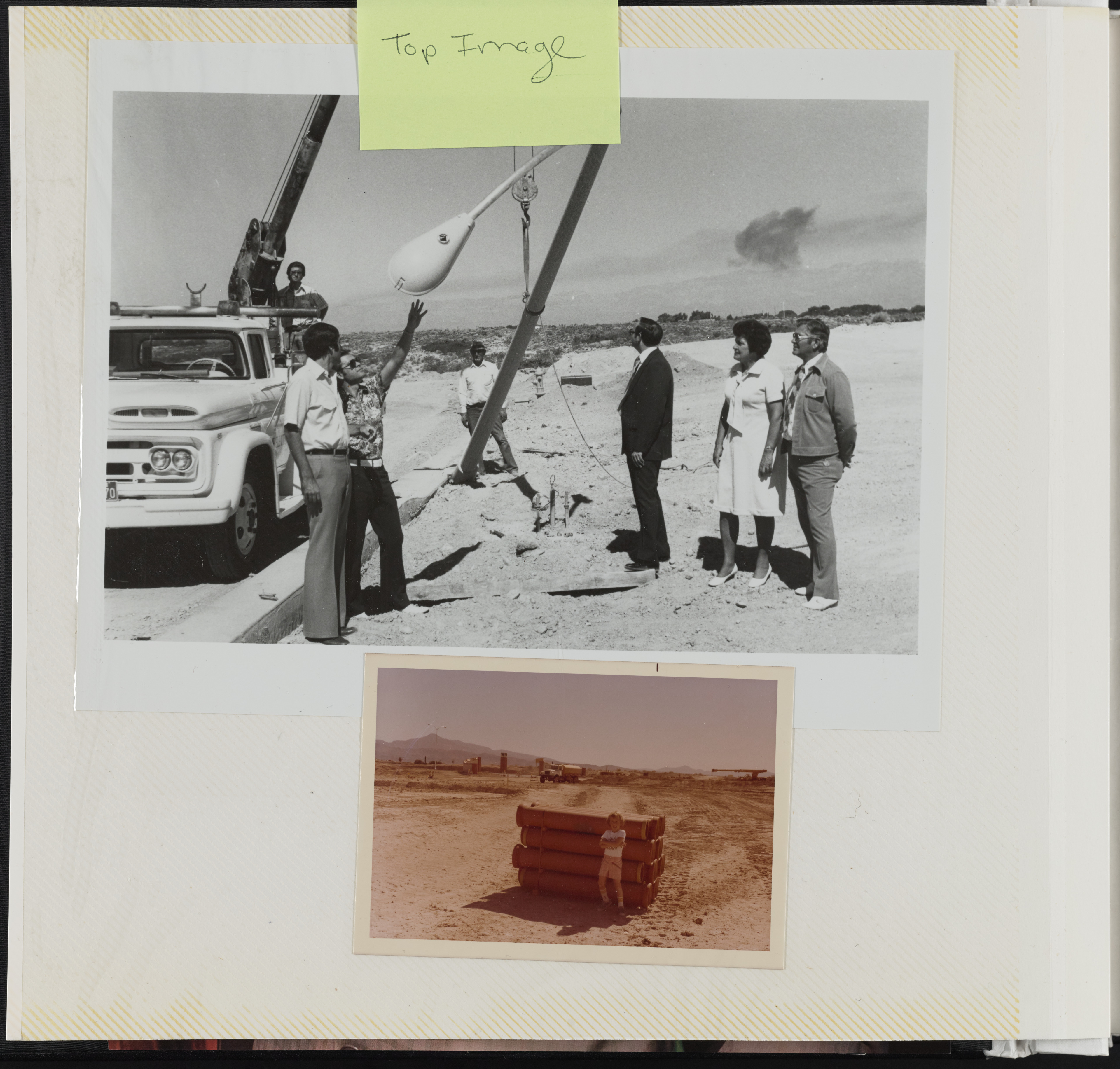 Photographs of street light installation and construction development