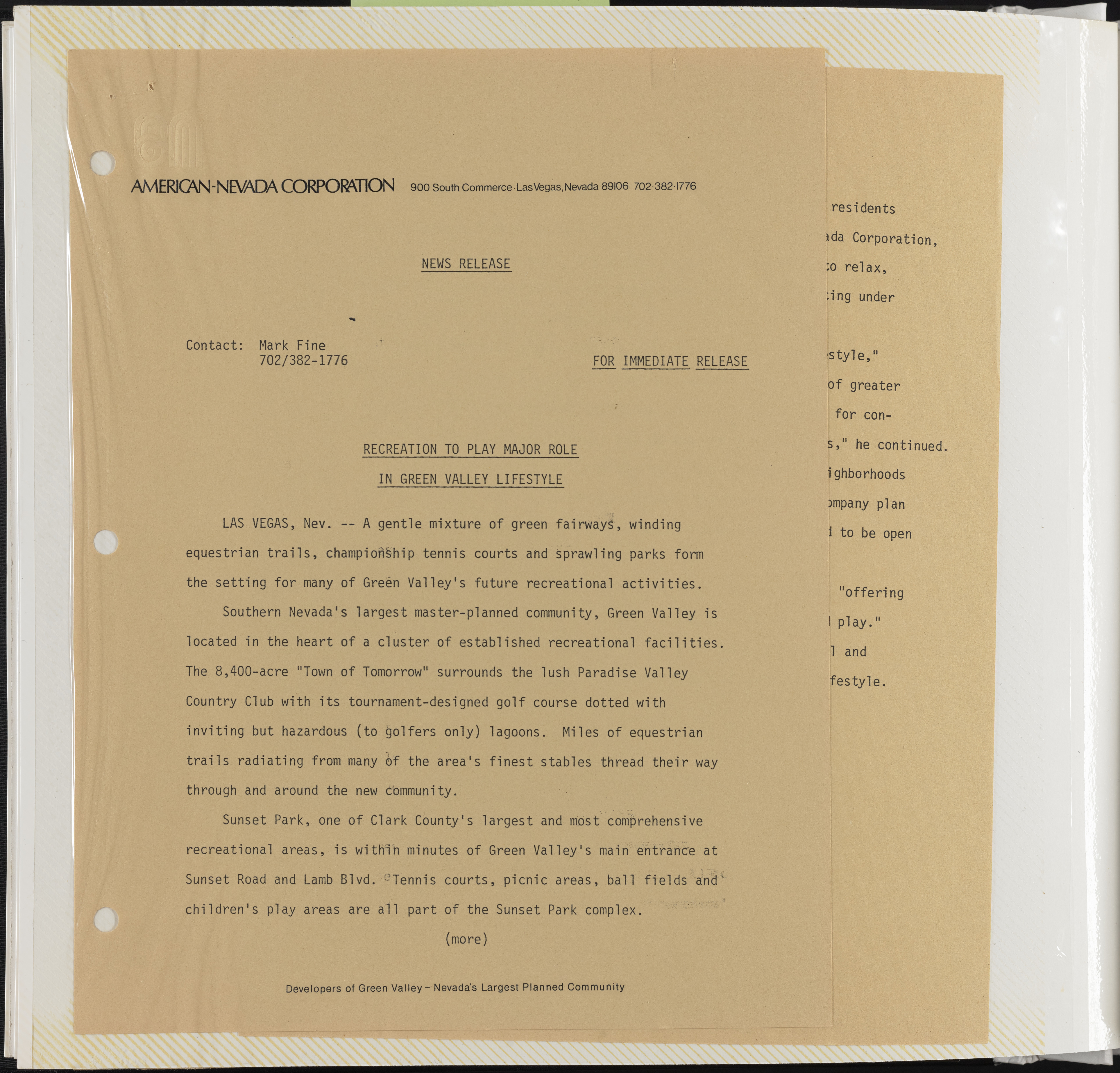 Press Release from American-Nevada Corporation