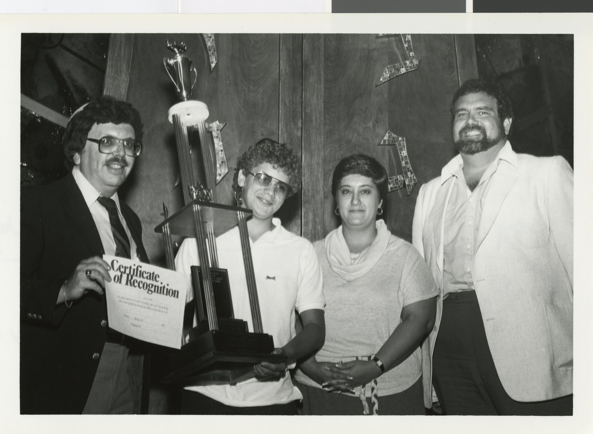 Photograph of closing exercises at Nate Mack Religious School, 1983