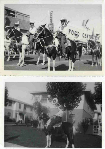 Photographs of Ben Rosenfeld on a horse in Helldorado parade