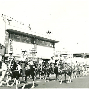 Photograph of Ben Rosenfeld on a horse in Helldorado parade