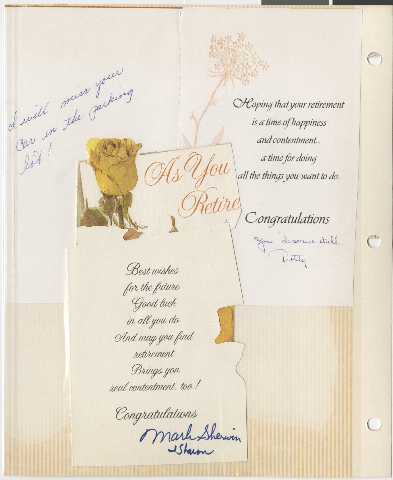 Greeting cards from friends of Leo Wilner