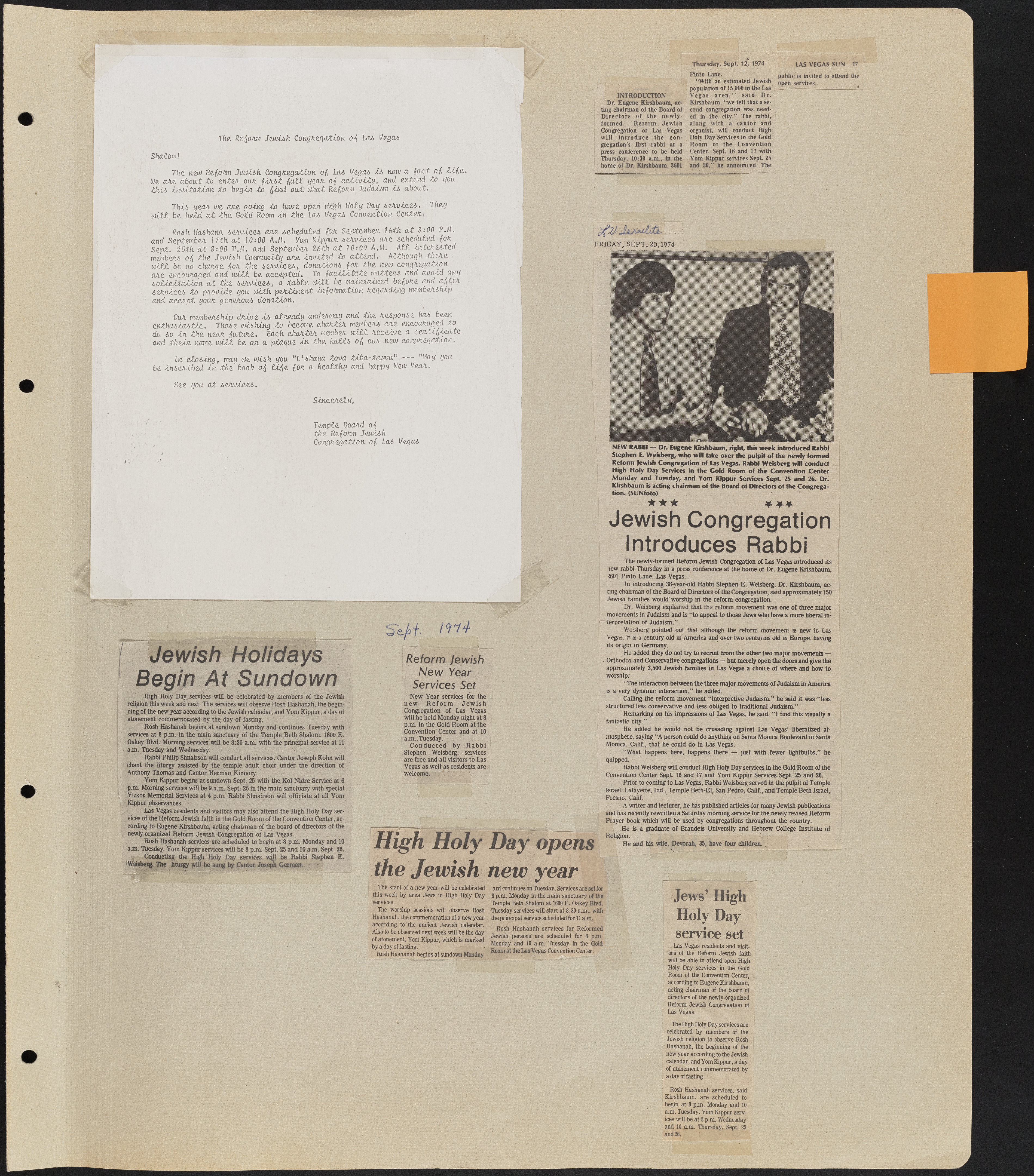 Congregation Ner Tamid Scrapbook, image 02