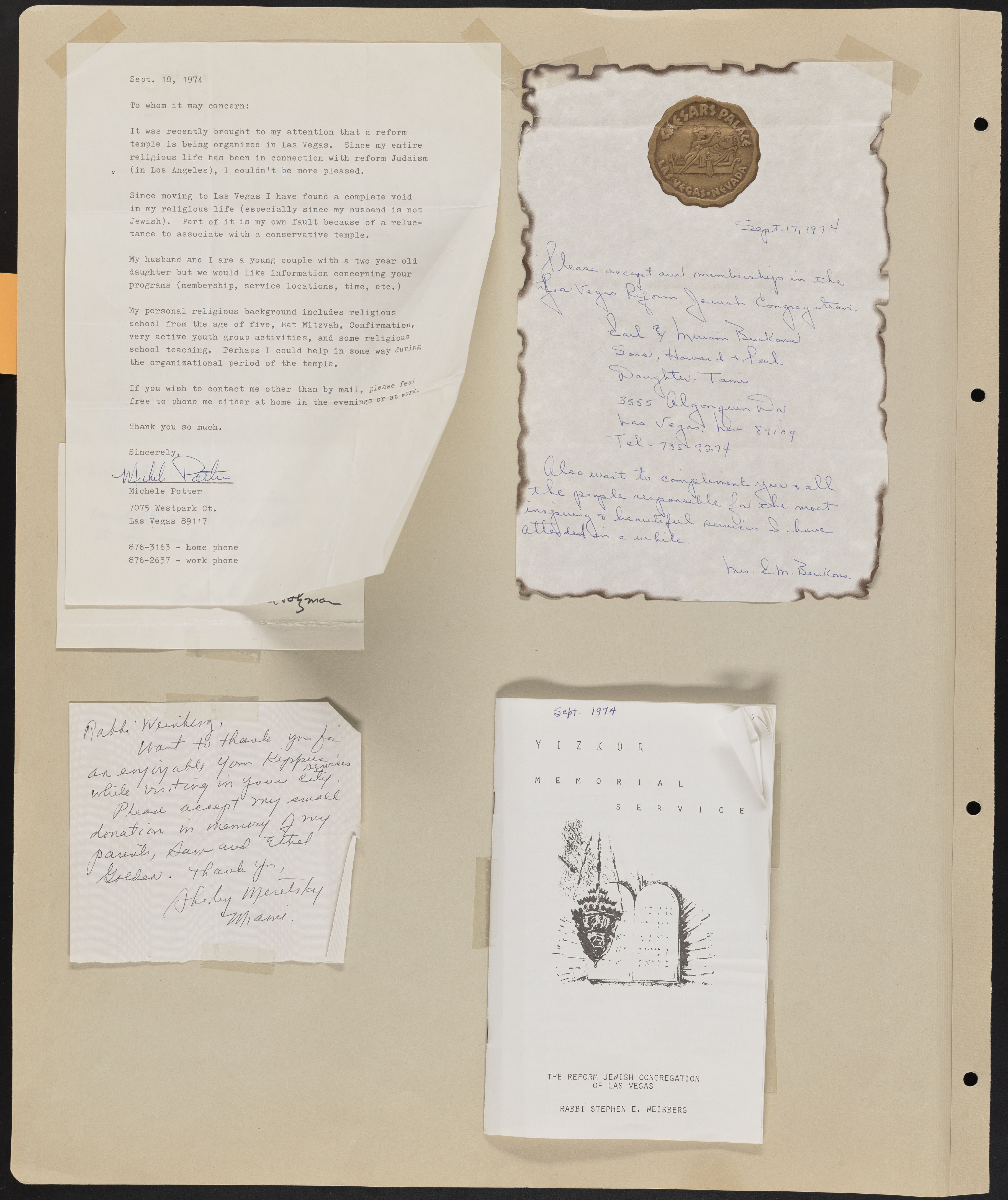 Congregation Ner Tamid Scrapbook, image 03