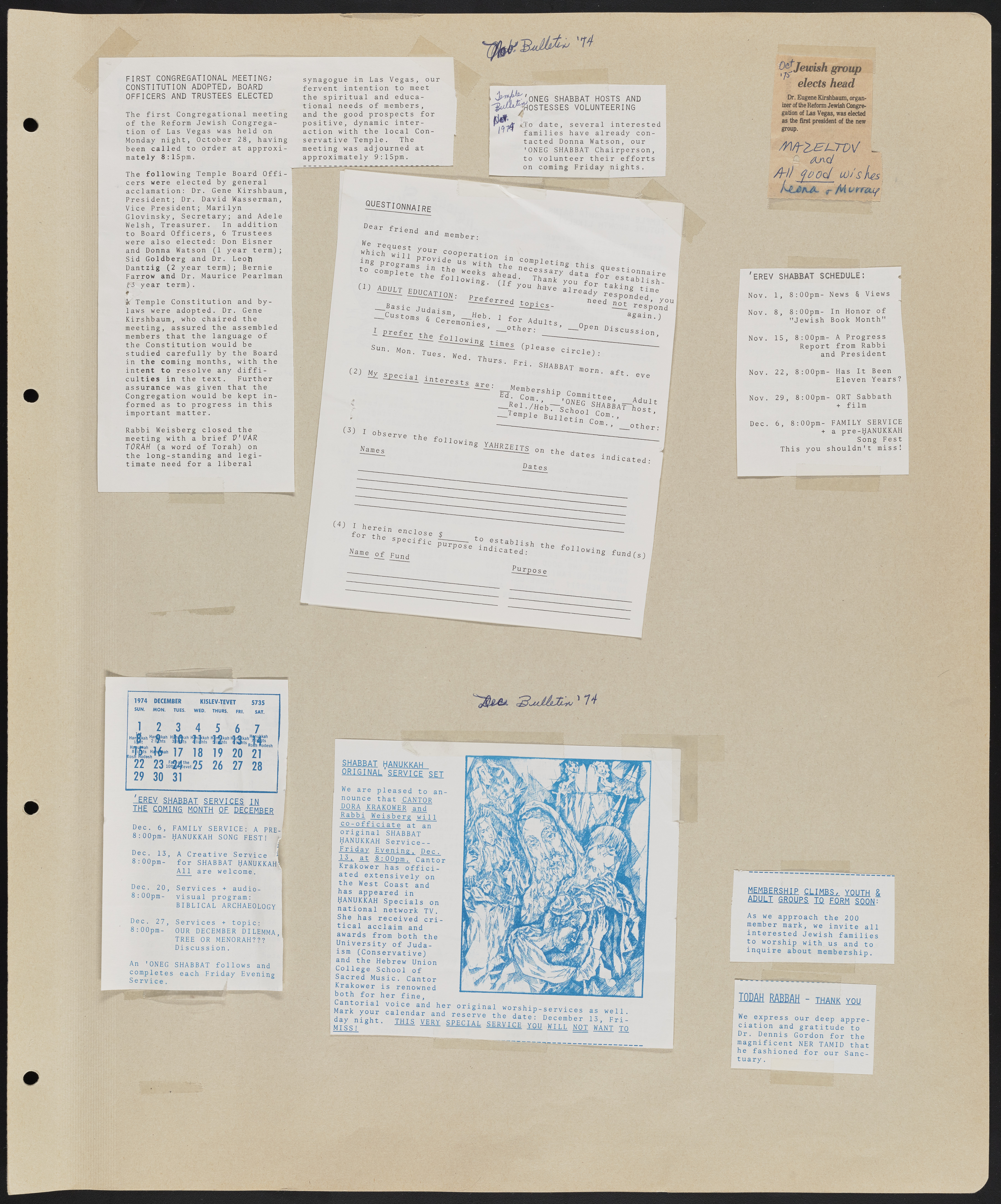 Congregation Ner Tamid Scrapbook, image 05