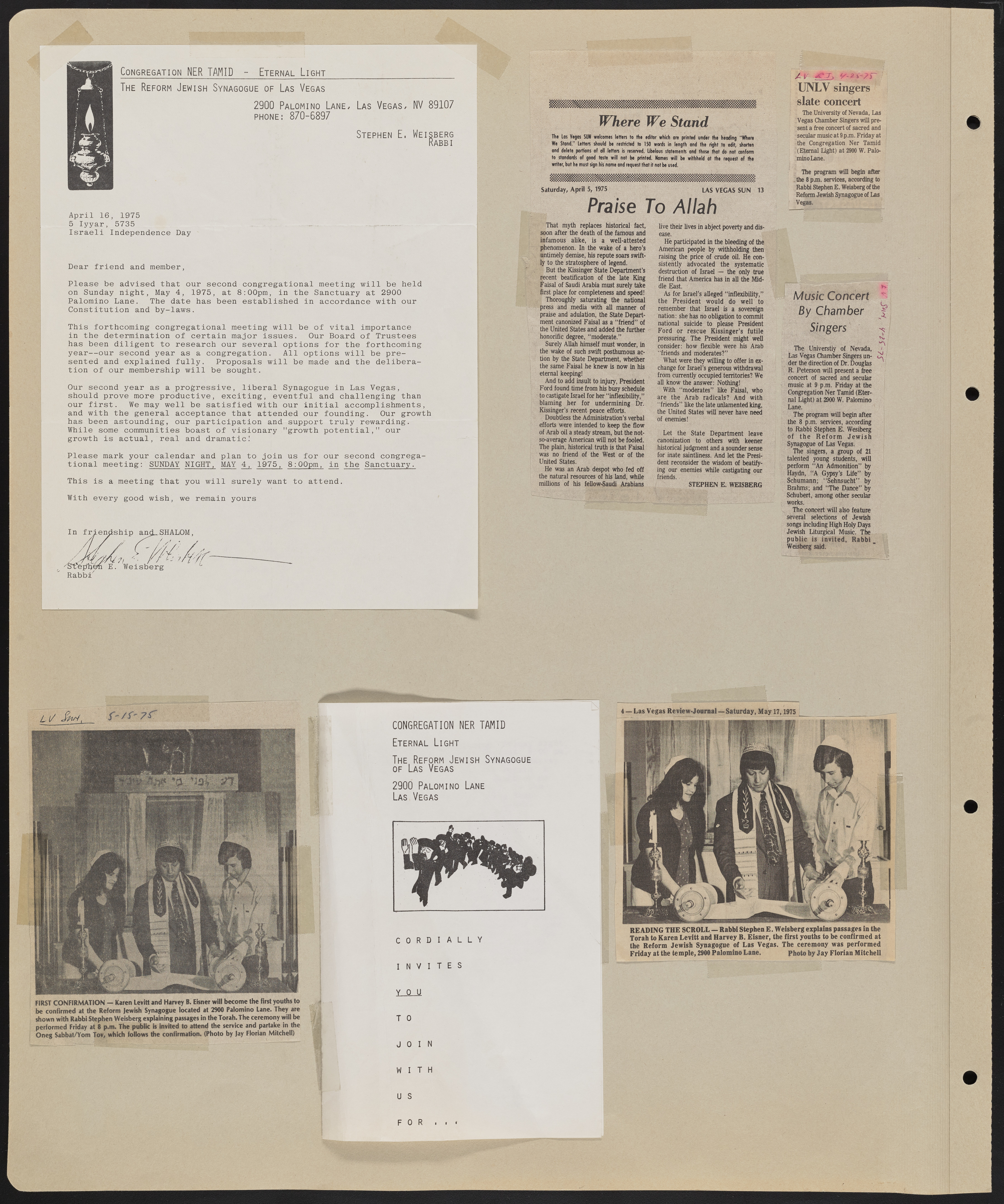 Congregation Ner Tamid Scrapbook, image 13