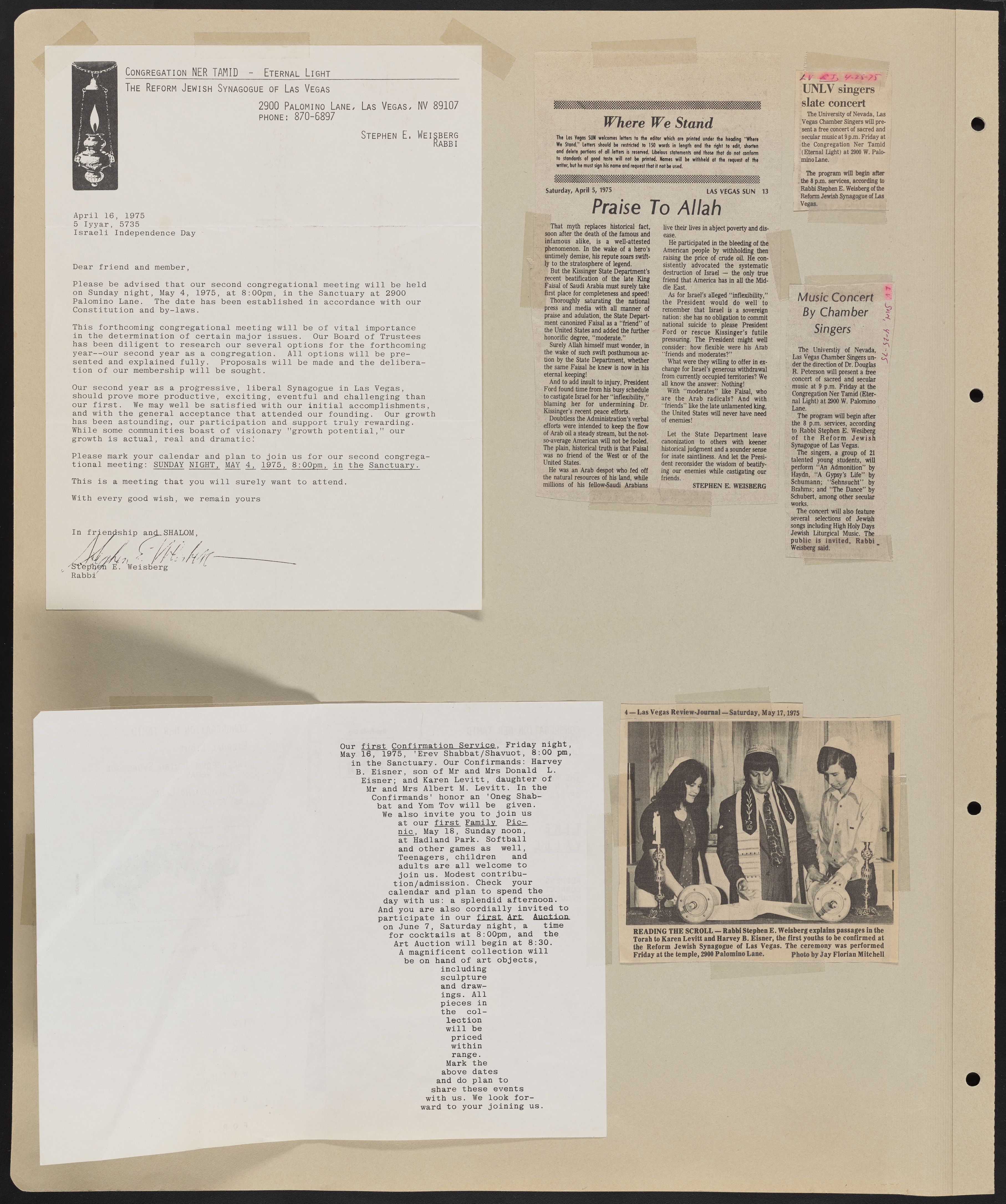 Congregation Ner Tamid Scrapbook, image 14