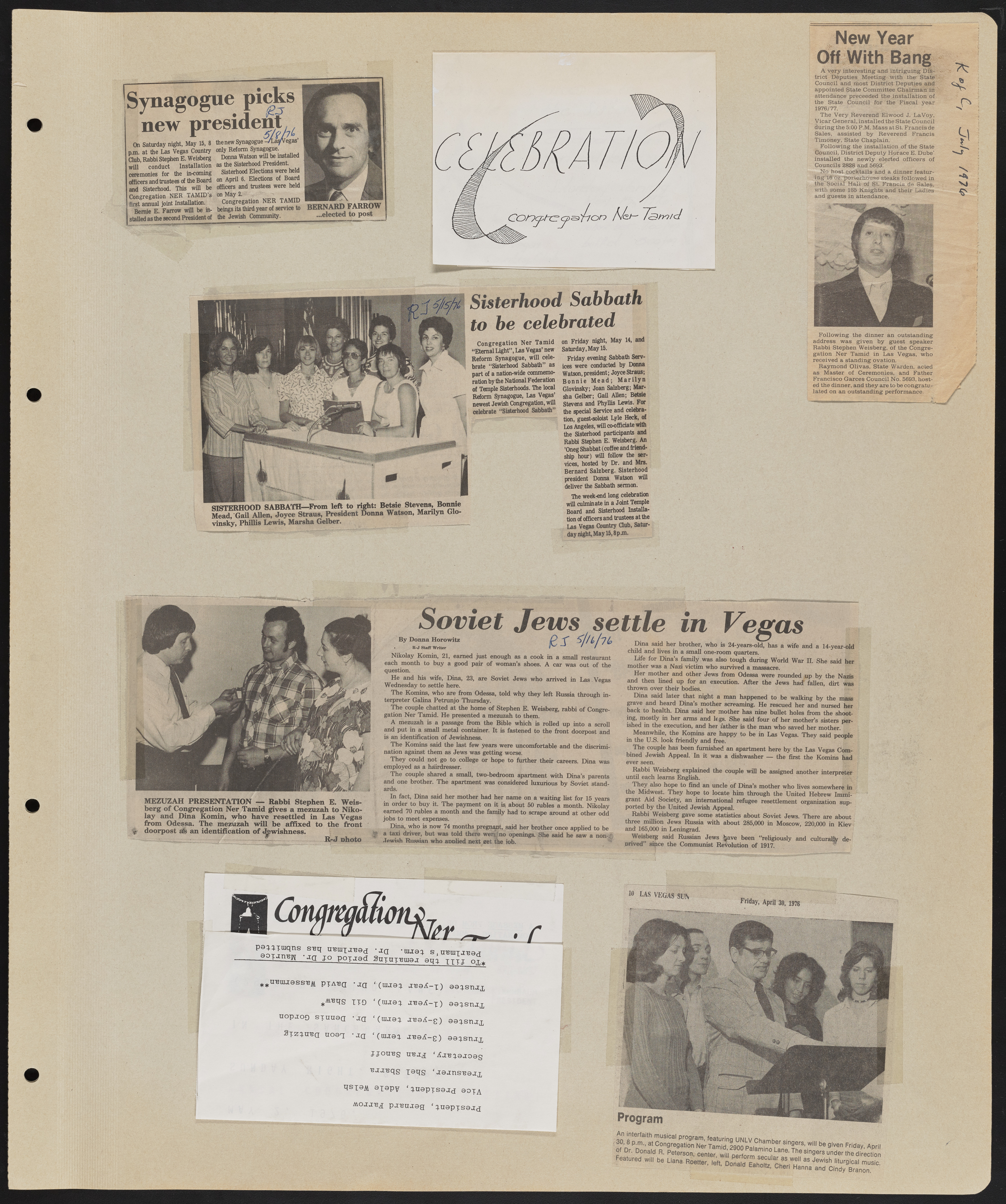Congregation Ner Tamid Scrapbook, image 26