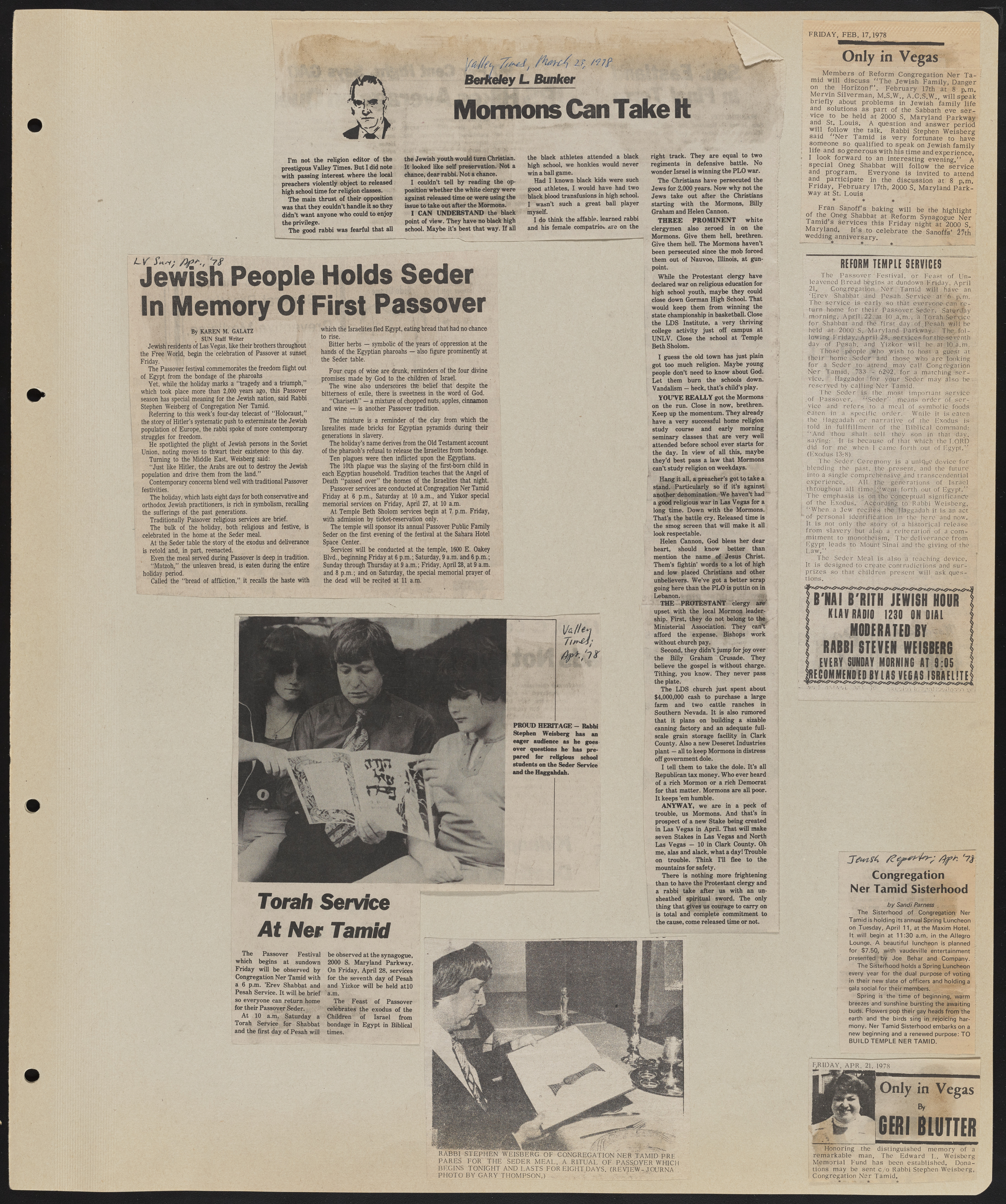 Congregation Ner Tamid Scrapbook, image 54