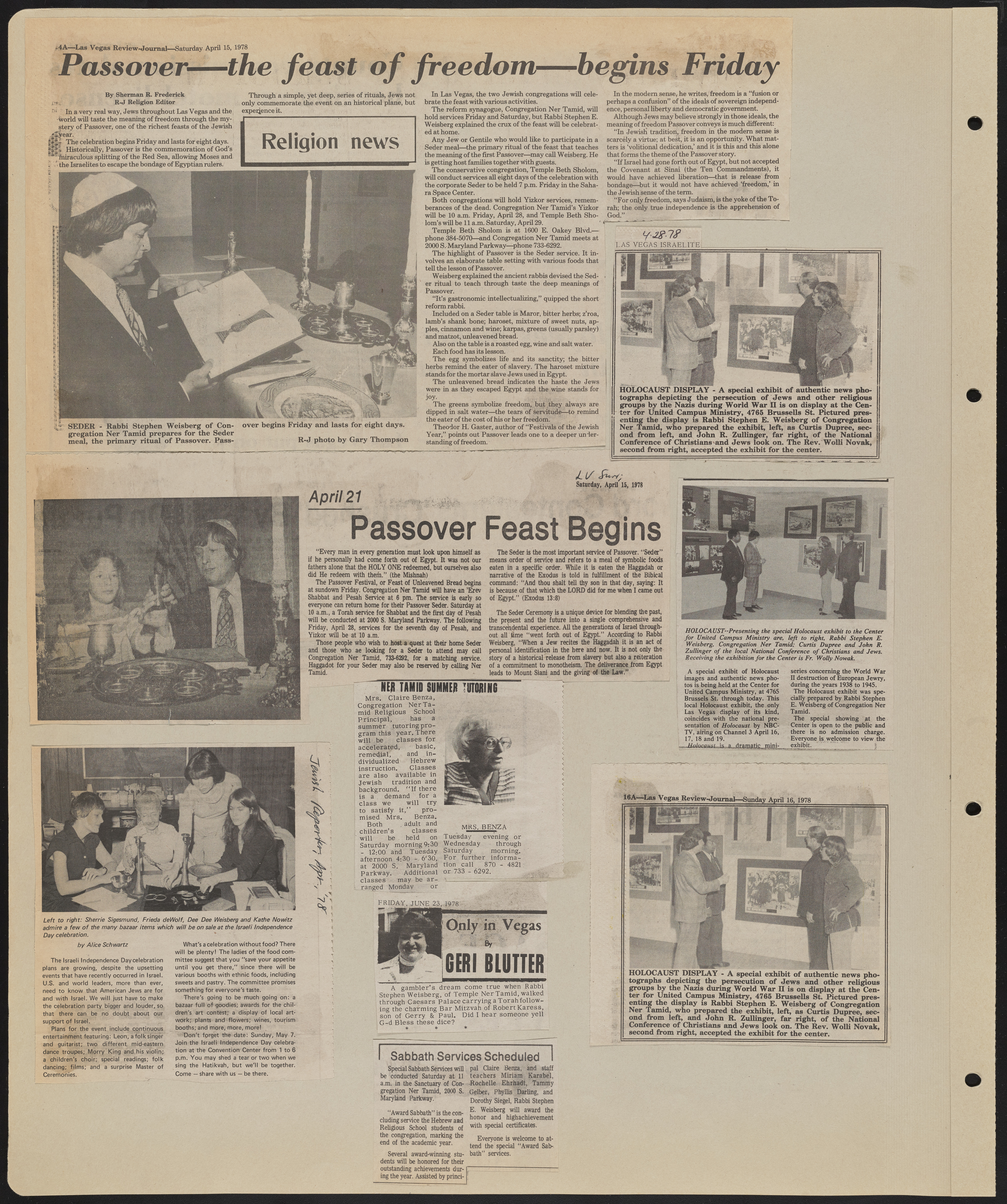 Congregation Ner Tamid Scrapbook, image 57