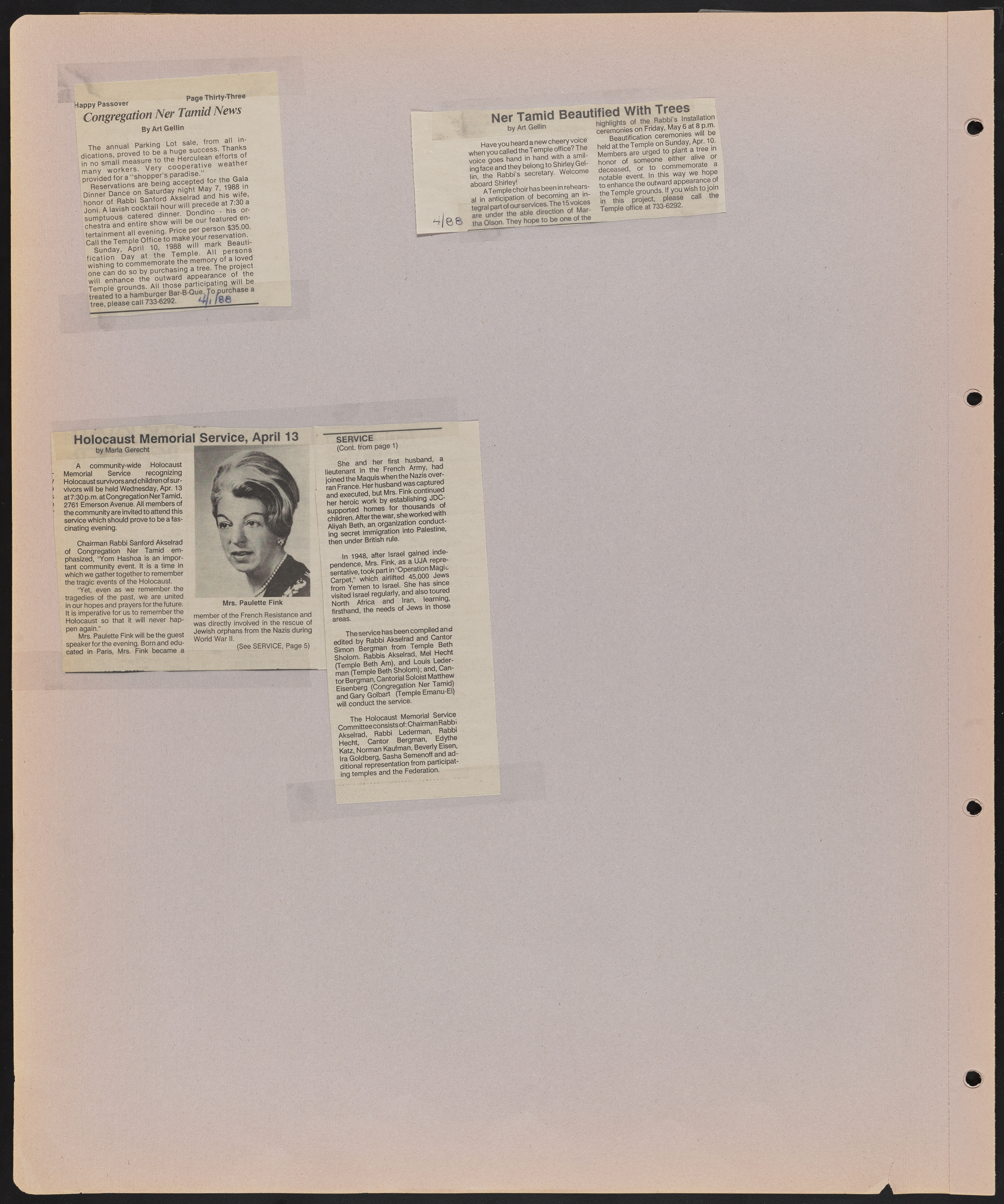 Congregation Ner Tamid Scrapbook, image 79