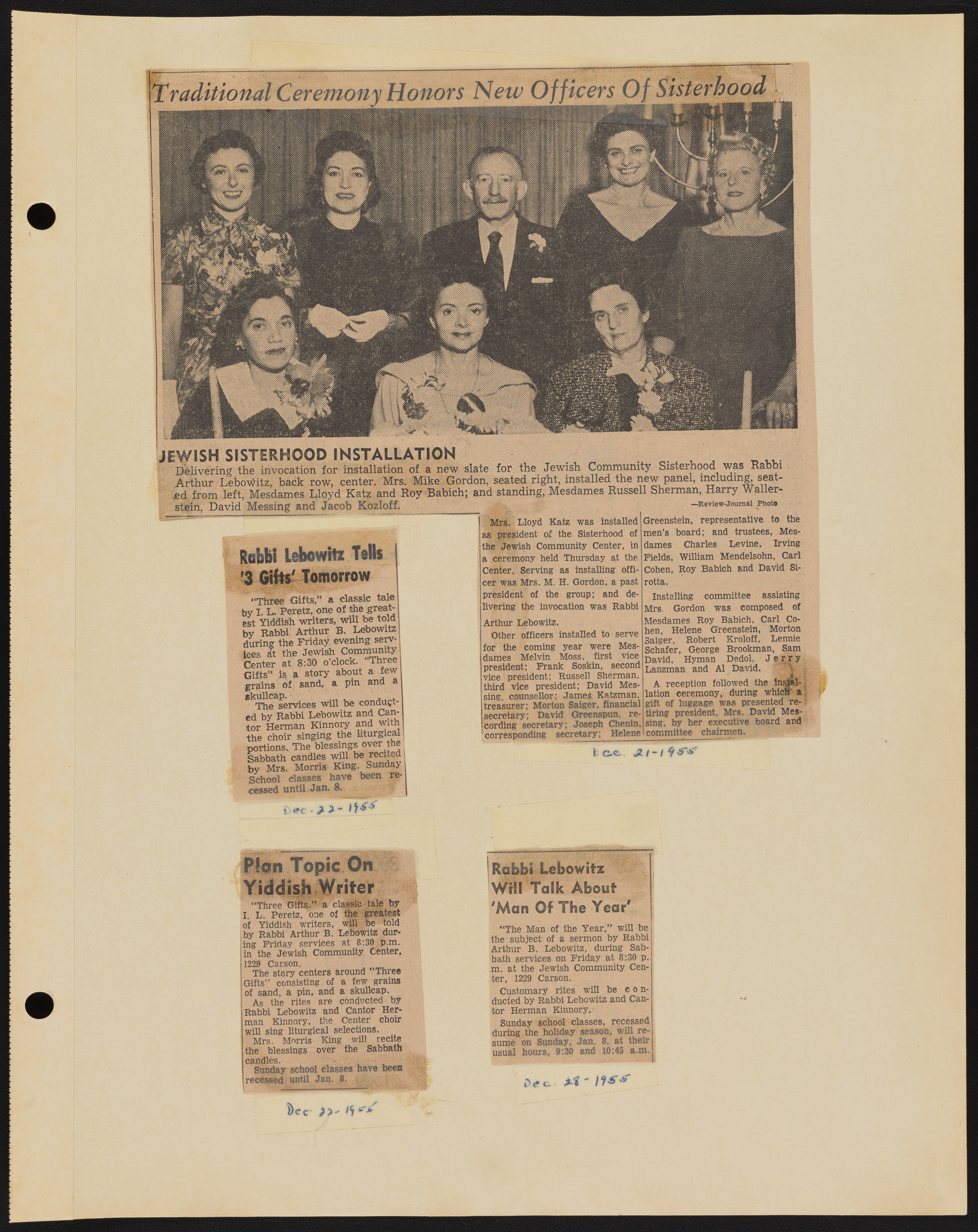 Temple Beth Sholom Sisterhood scrapbook, image 05