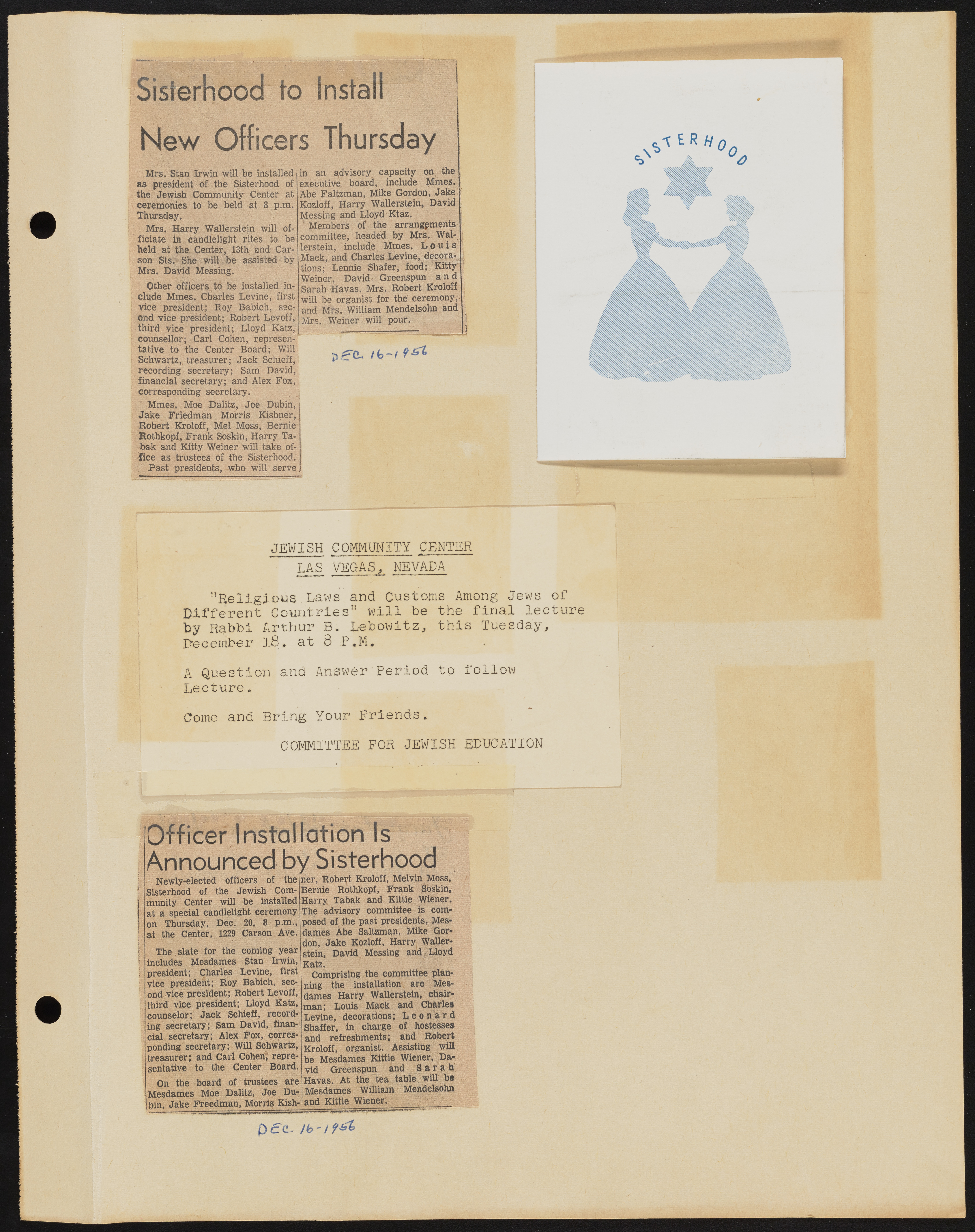 Temple Beth Sholom Sisterhood scrapbook, image 96