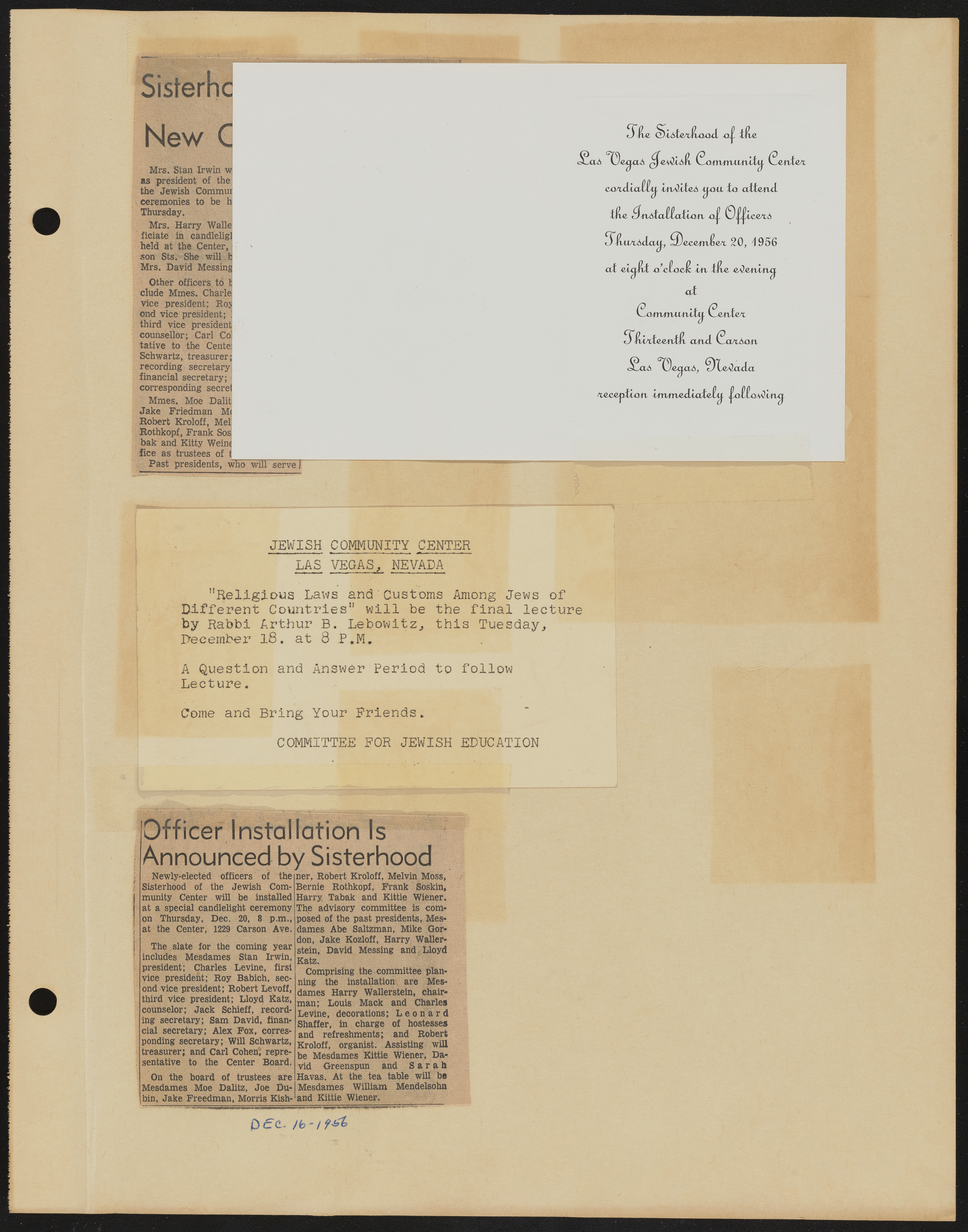Temple Beth Sholom Sisterhood scrapbook, image 97