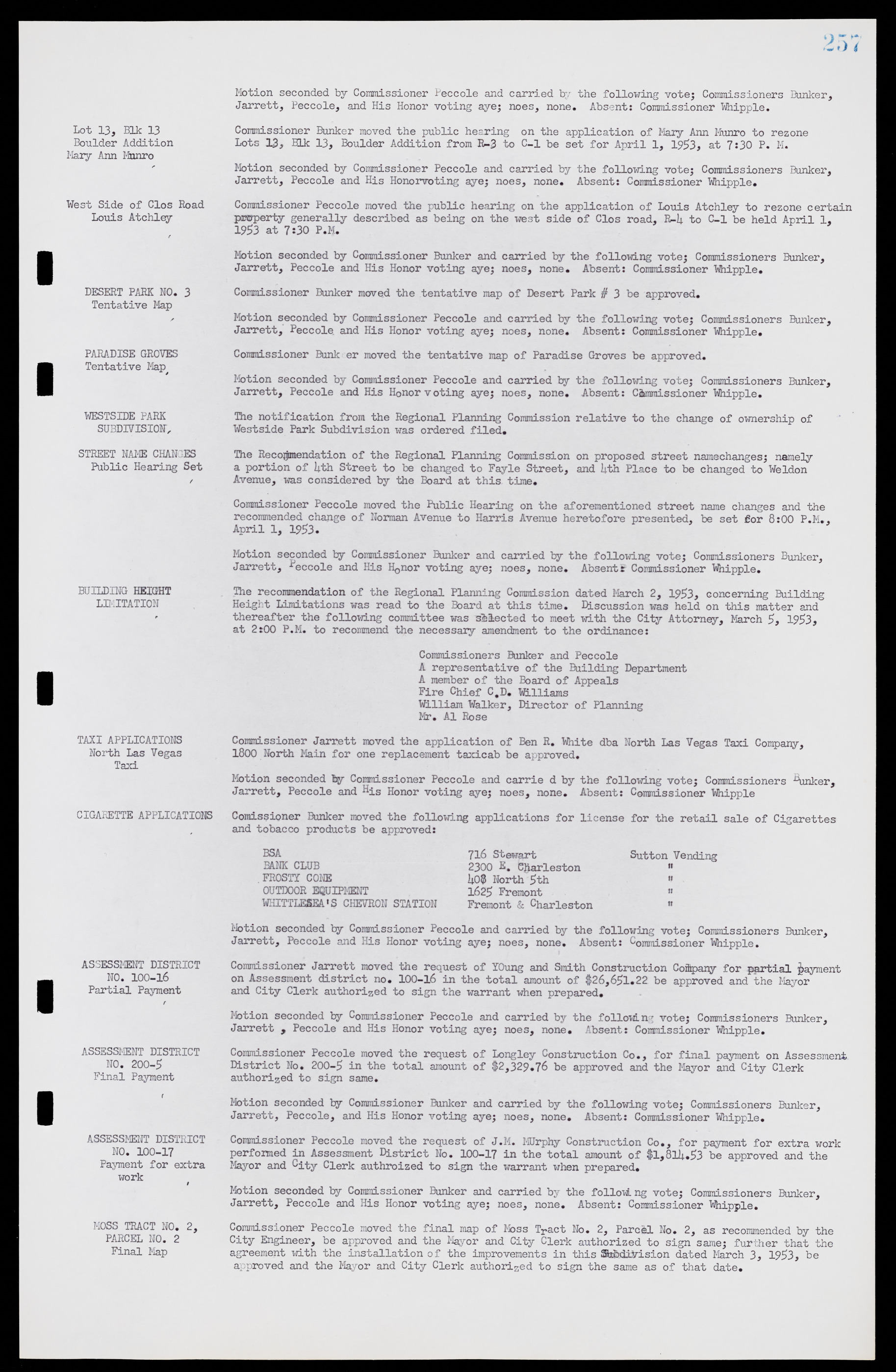 Las Vegas City Commission Minutes, May 26, 1952 to February 17, 1954, lvc000008-273