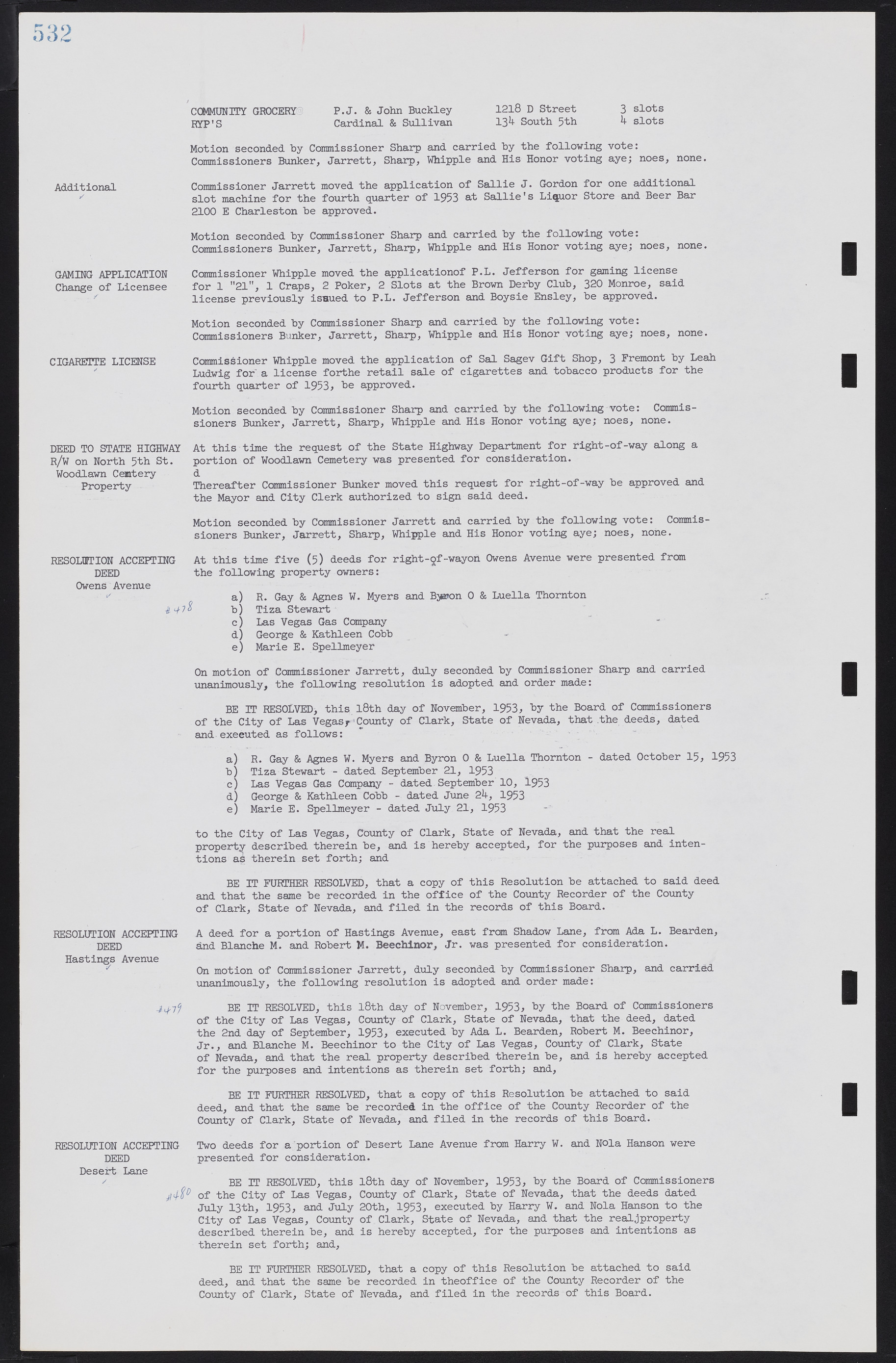 Las Vegas City Commission Minutes, May 26, 1952 to February 17, 1954, lvc000008-562