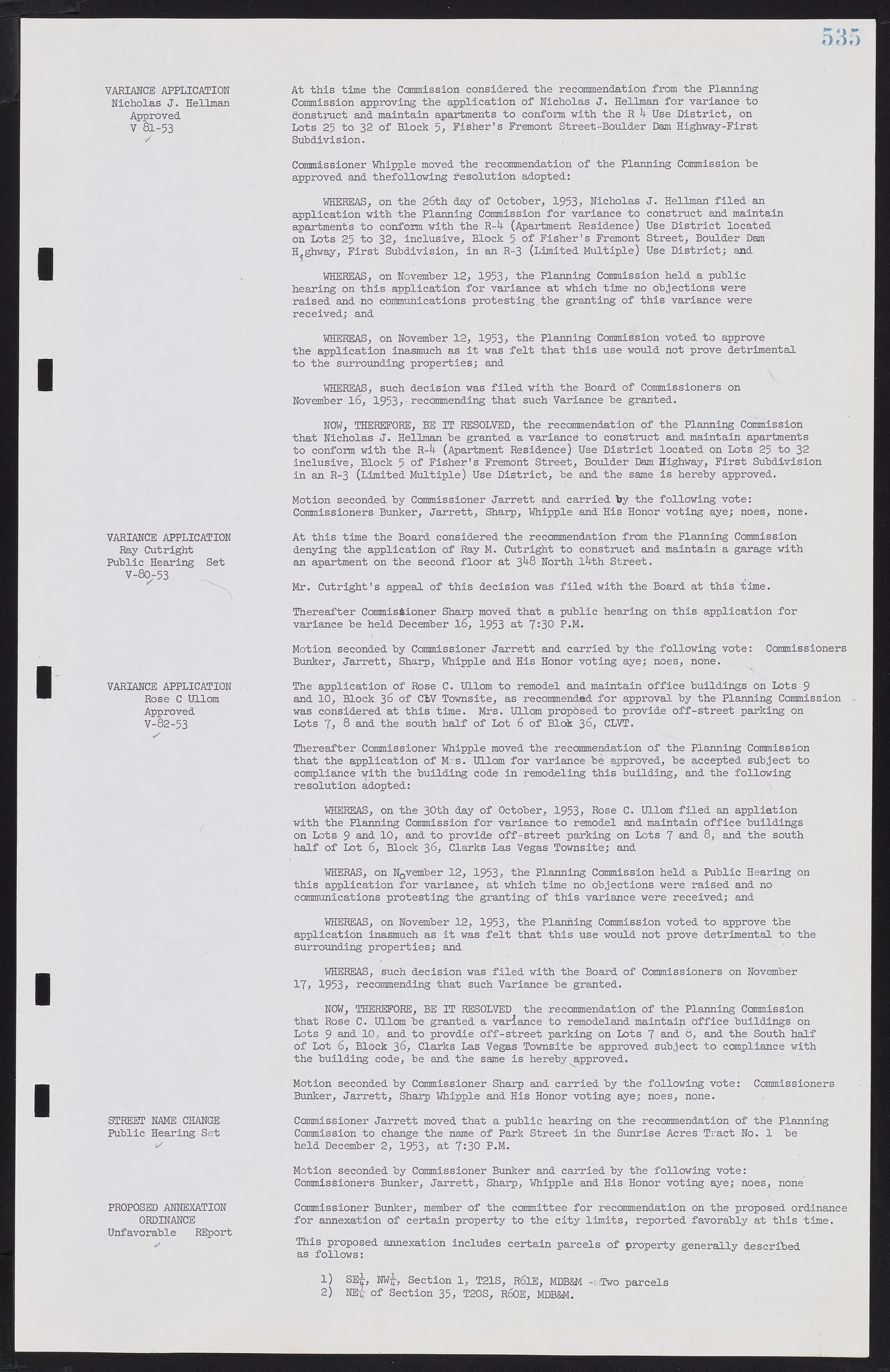 Las Vegas City Commission Minutes, May 26, 1952 to February 17, 1954, lvc000008-565