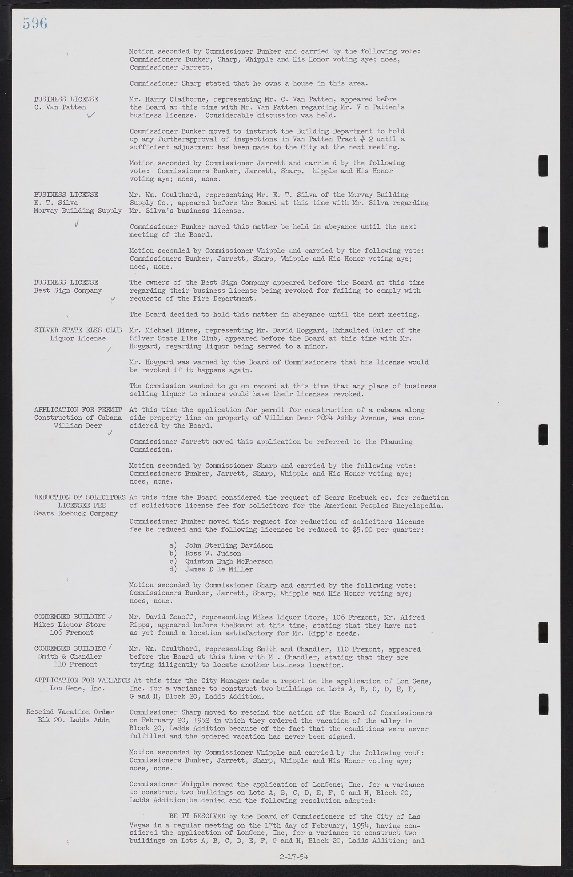 Las Vegas City Commission Minutes, May 26, 1952 to February 17, 1954, lvc000008-626