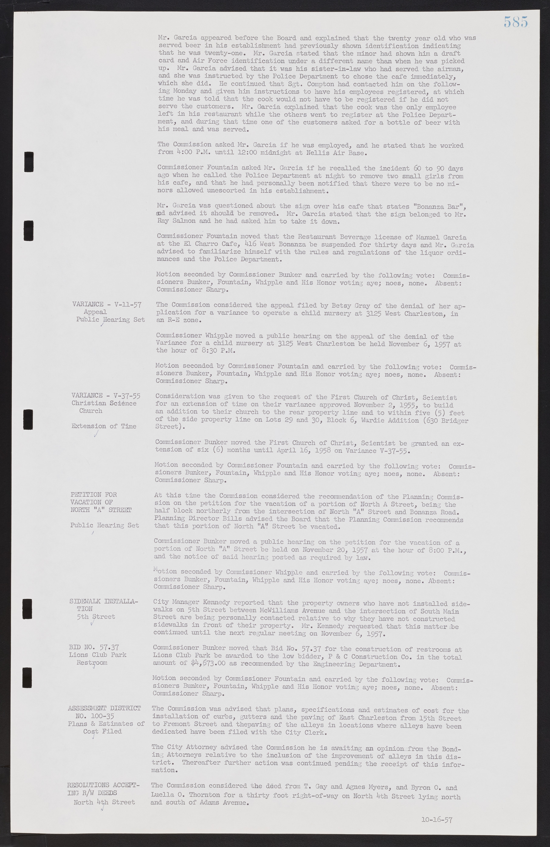 Las Vegas City Commission Minutes, September 21, 1955 to November 20, 1957, lvc000010-605