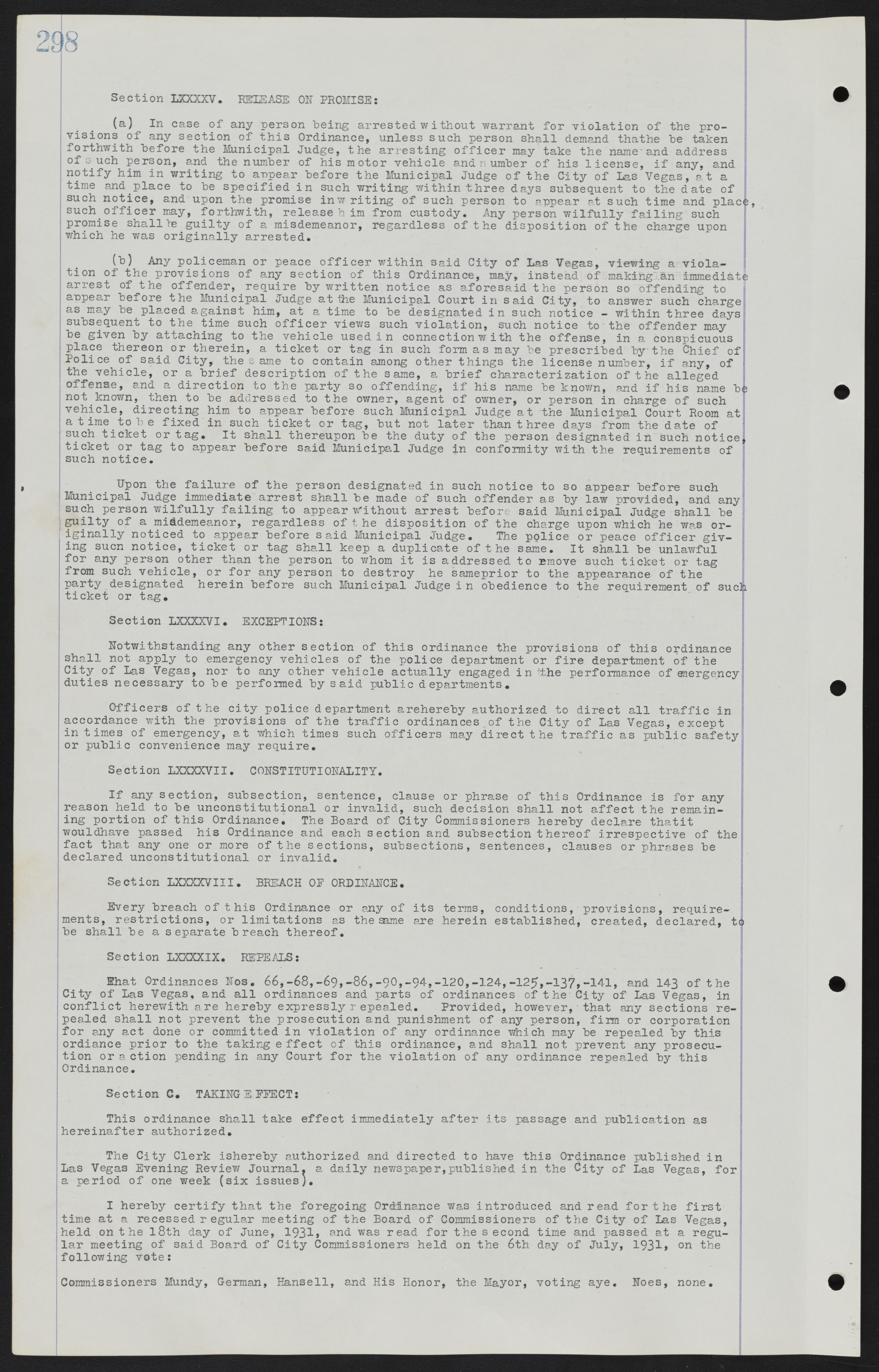 Las Vegas City Ordinances, July 18, 1911 to March 31, 1933, lvc000013-302