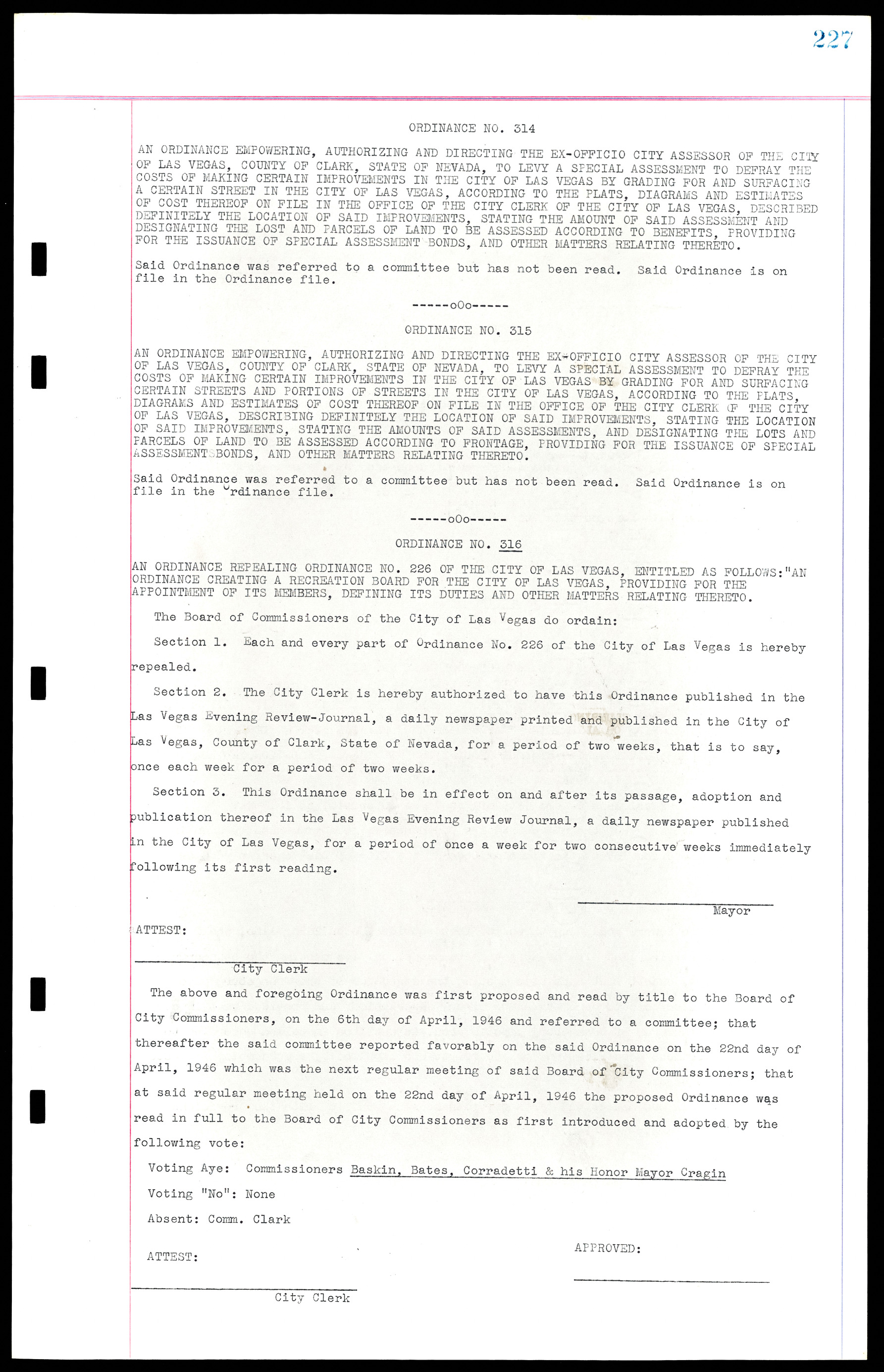 Las Vegas City Ordinances, March 31, 1933 to October 25, 1950, lvc000014-256