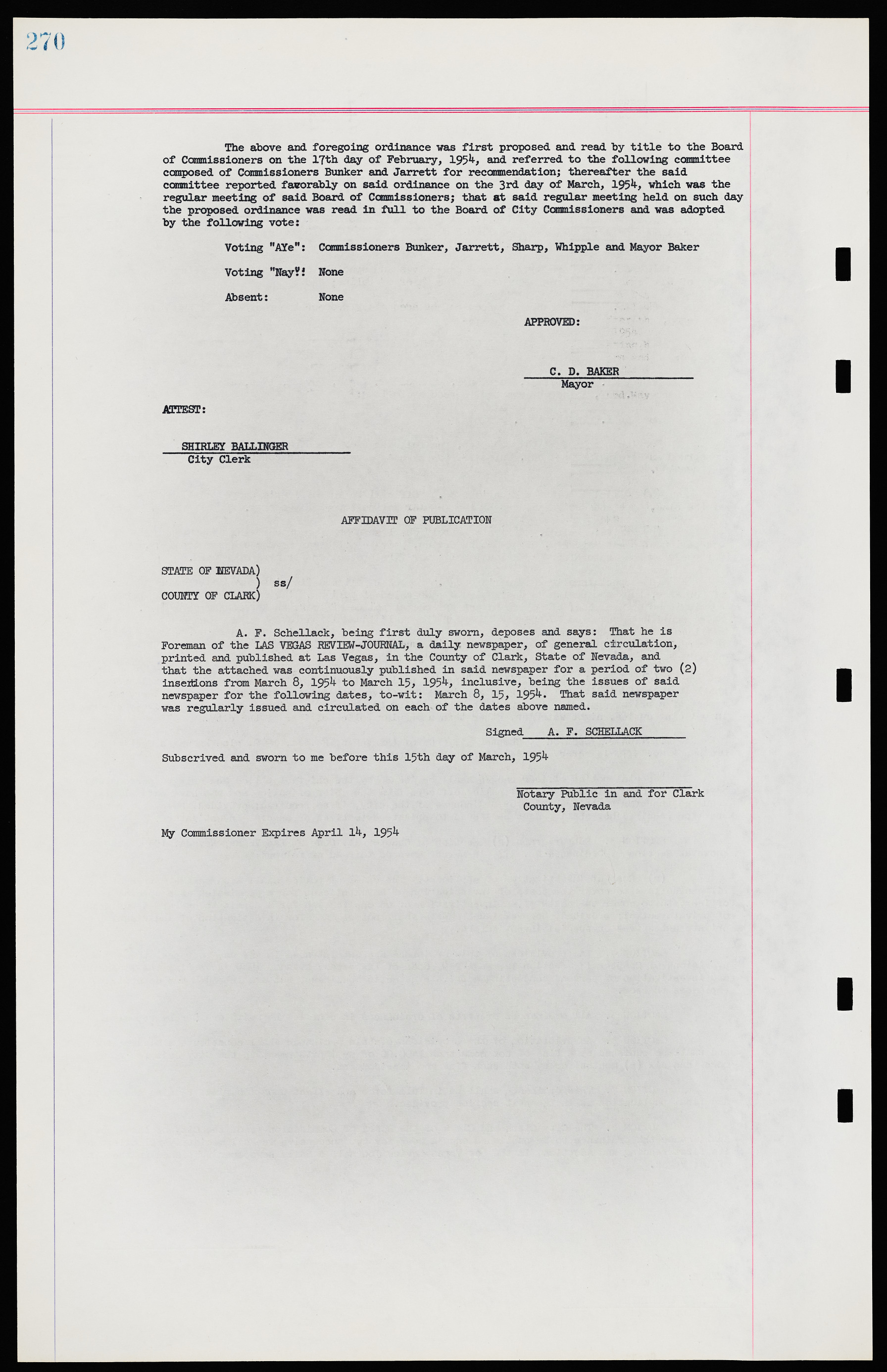 Las Vegas City Ordinances, November 13, 1950 to August 6, 1958, lvc000015-278