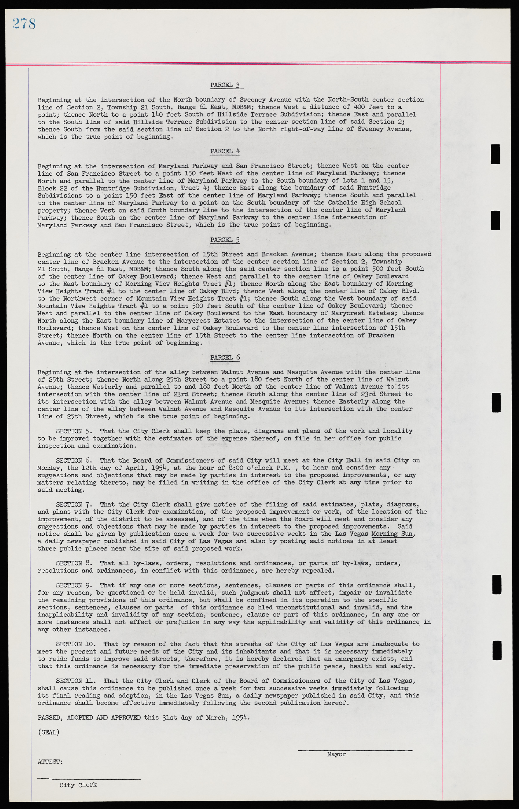 Las Vegas City Ordinances, November 13, 1950 to August 6, 1958, lvc000015-286