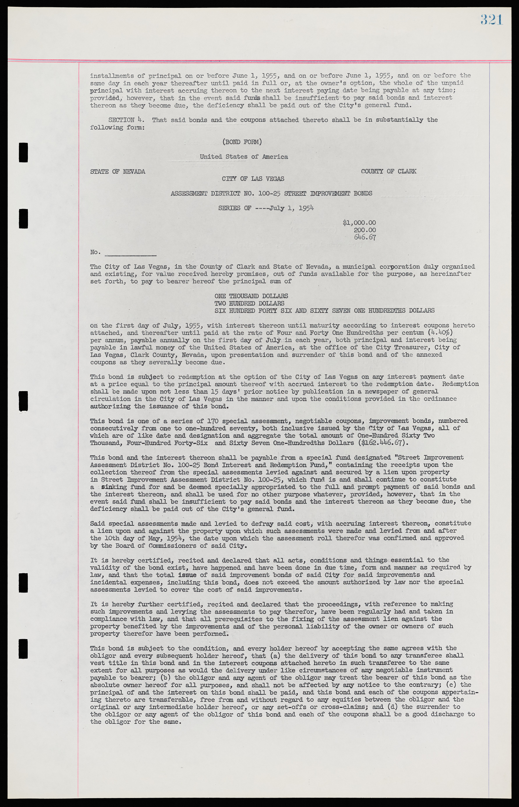 Las Vegas City Ordinances, November 13, 1950 to August 6, 1958, lvc000015-329