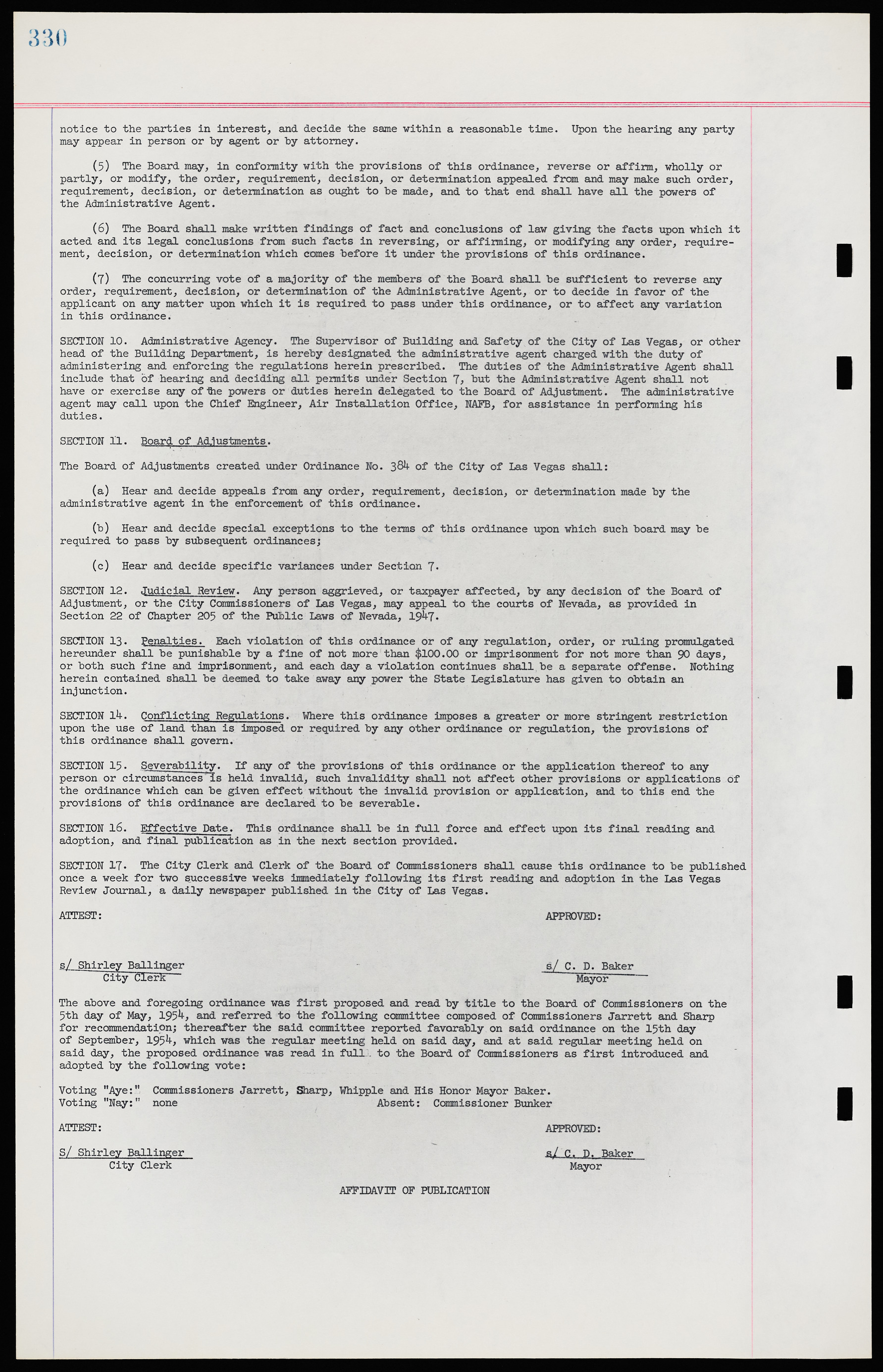 Las Vegas City Ordinances, November 13, 1950 to August 6, 1958, lvc000015-338