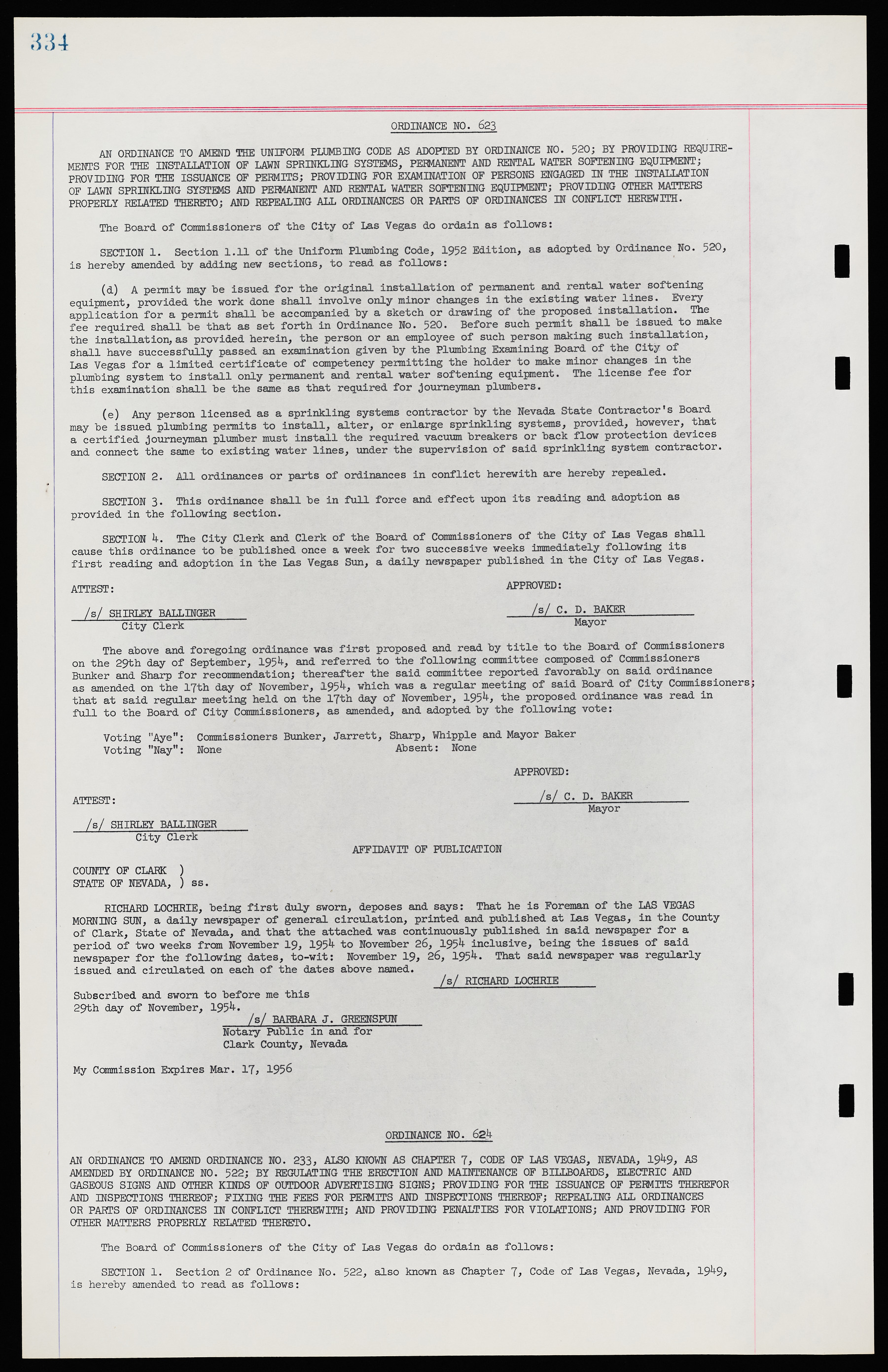 Las Vegas City Ordinances, November 13, 1950 to August 6, 1958, lvc000015-342