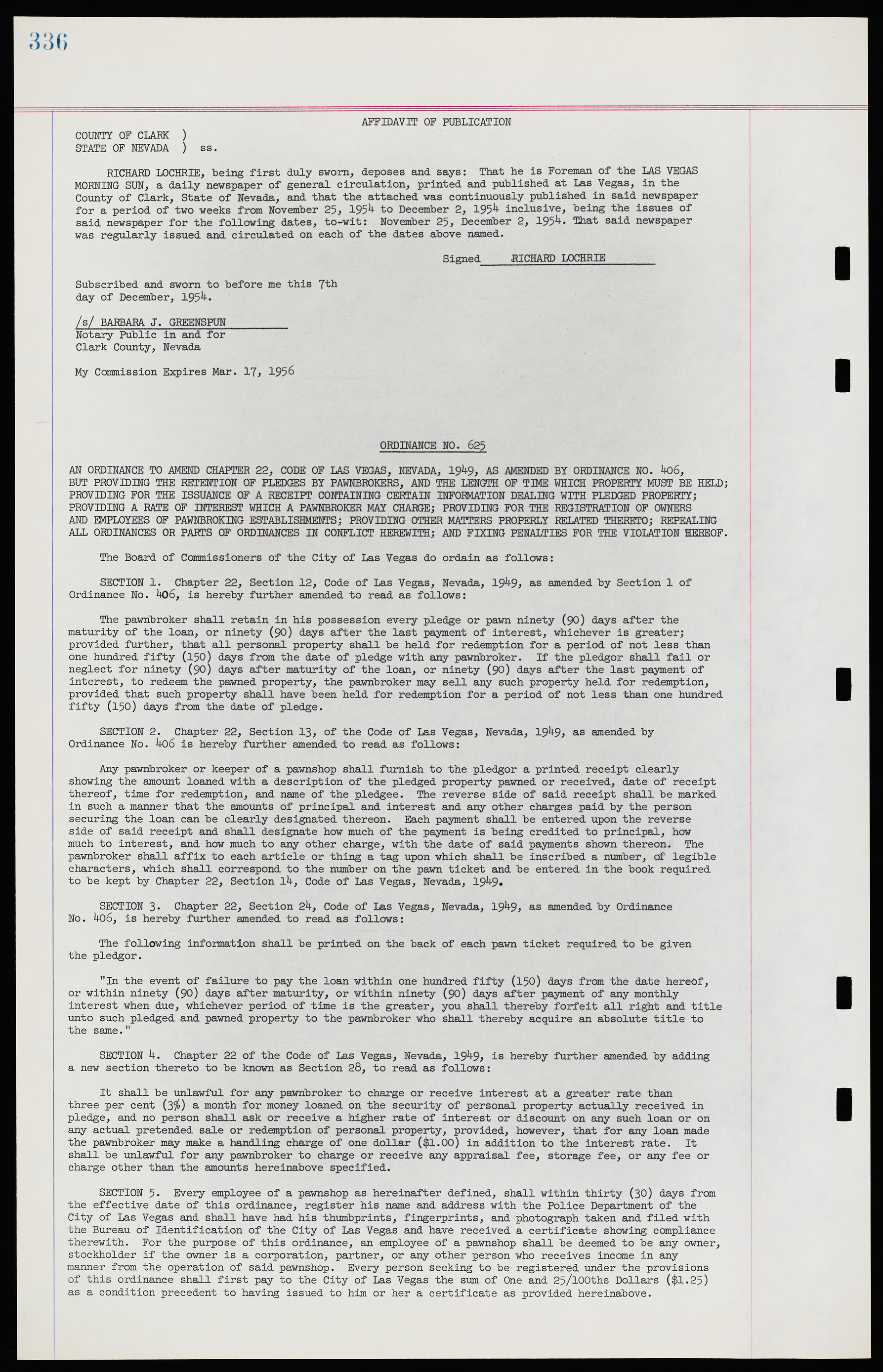 Las Vegas City Ordinances, November 13, 1950 to August 6, 1958, lvc000015-344