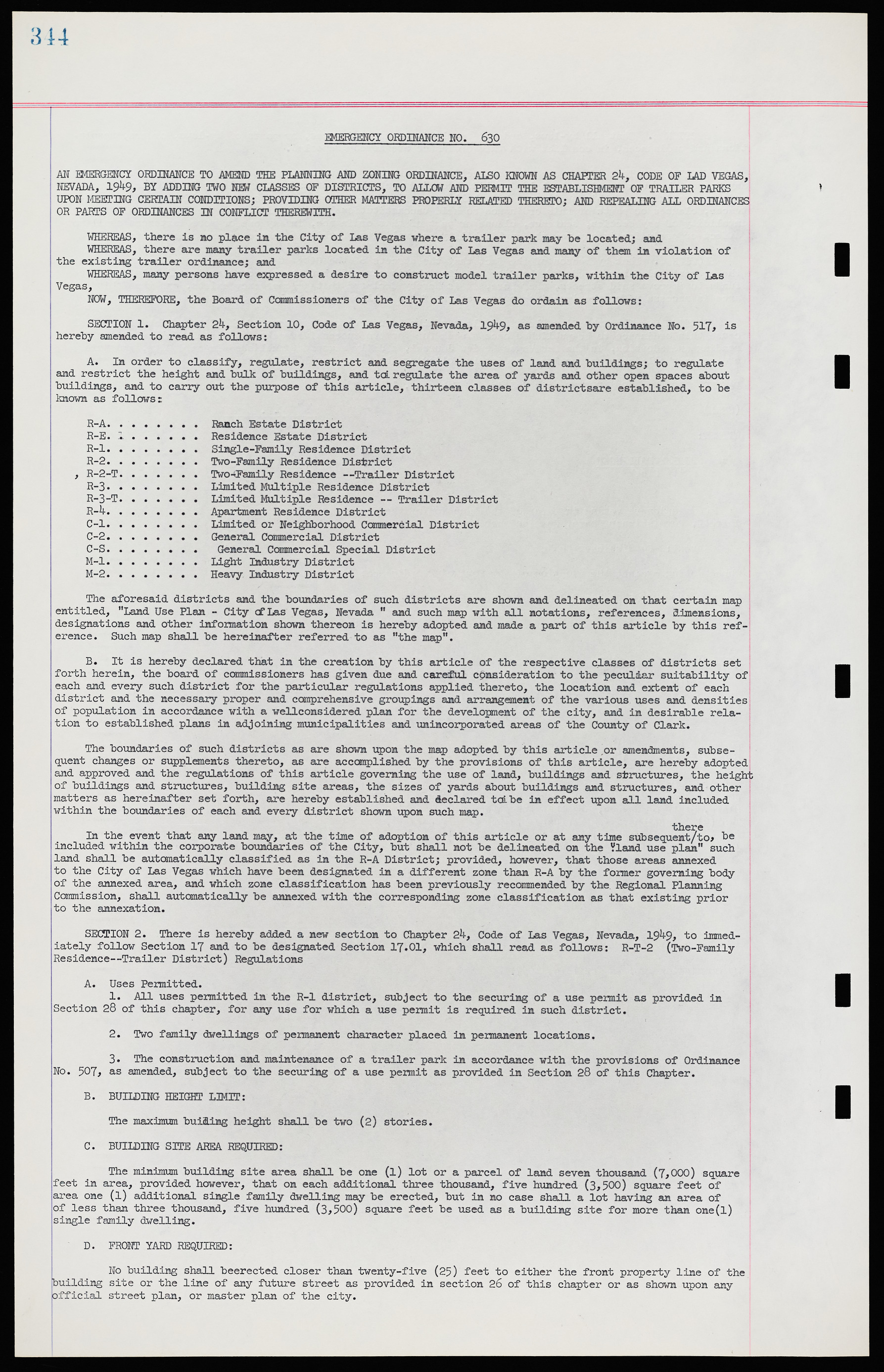 Las Vegas City Ordinances, November 13, 1950 to August 6, 1958, lvc000015-352