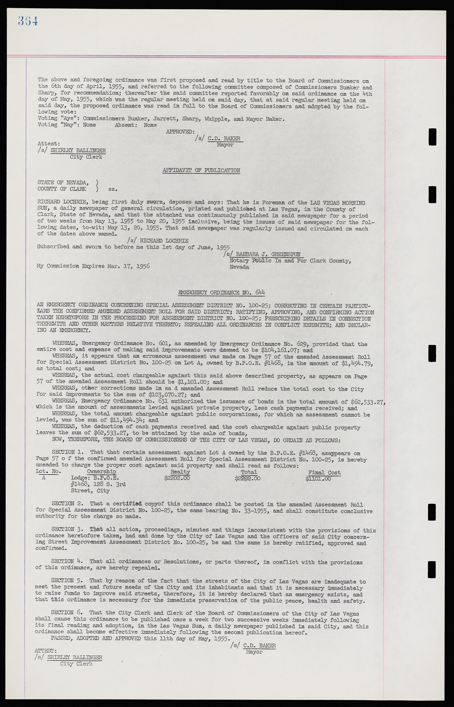 Las Vegas City Ordinances, November 13, 1950 to August 6, 1958, lvc000015-372