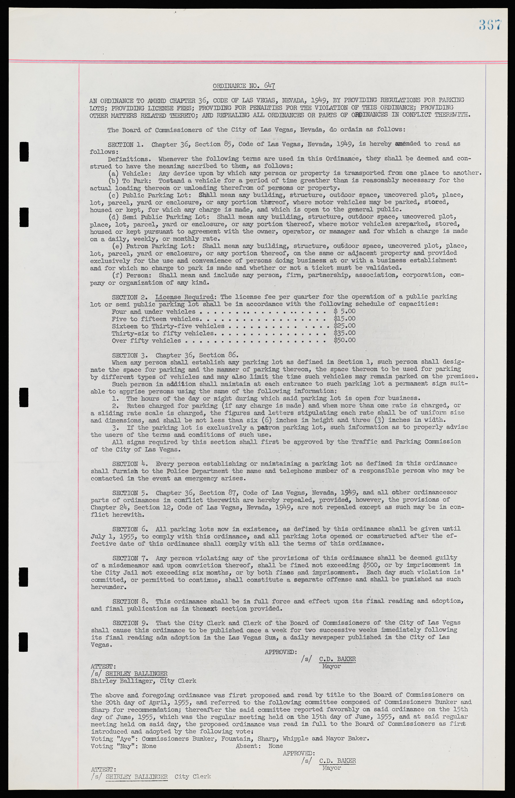 Las Vegas City Ordinances, November 13, 1950 to August 6, 1958, lvc000015-375