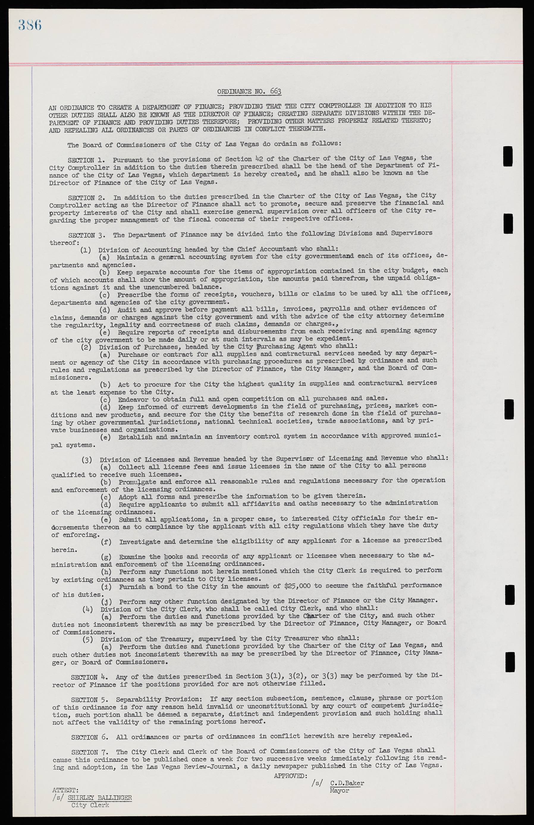Las Vegas City Ordinances, November 13, 1950 to August 6, 1958, lvc000015-394