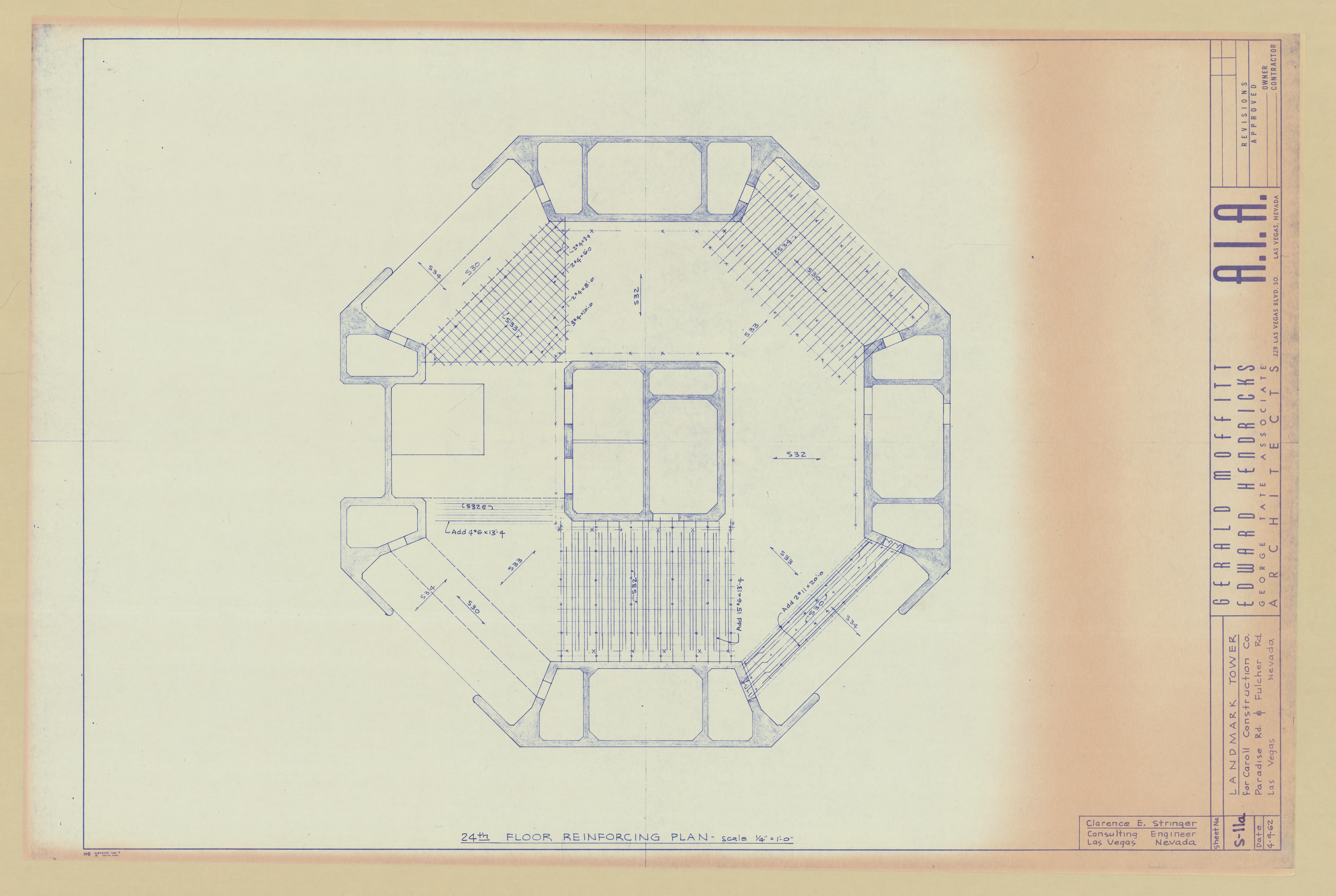 Original Landmark Tower structural drawings, sheets S1-S105: architectural drawings, image 012