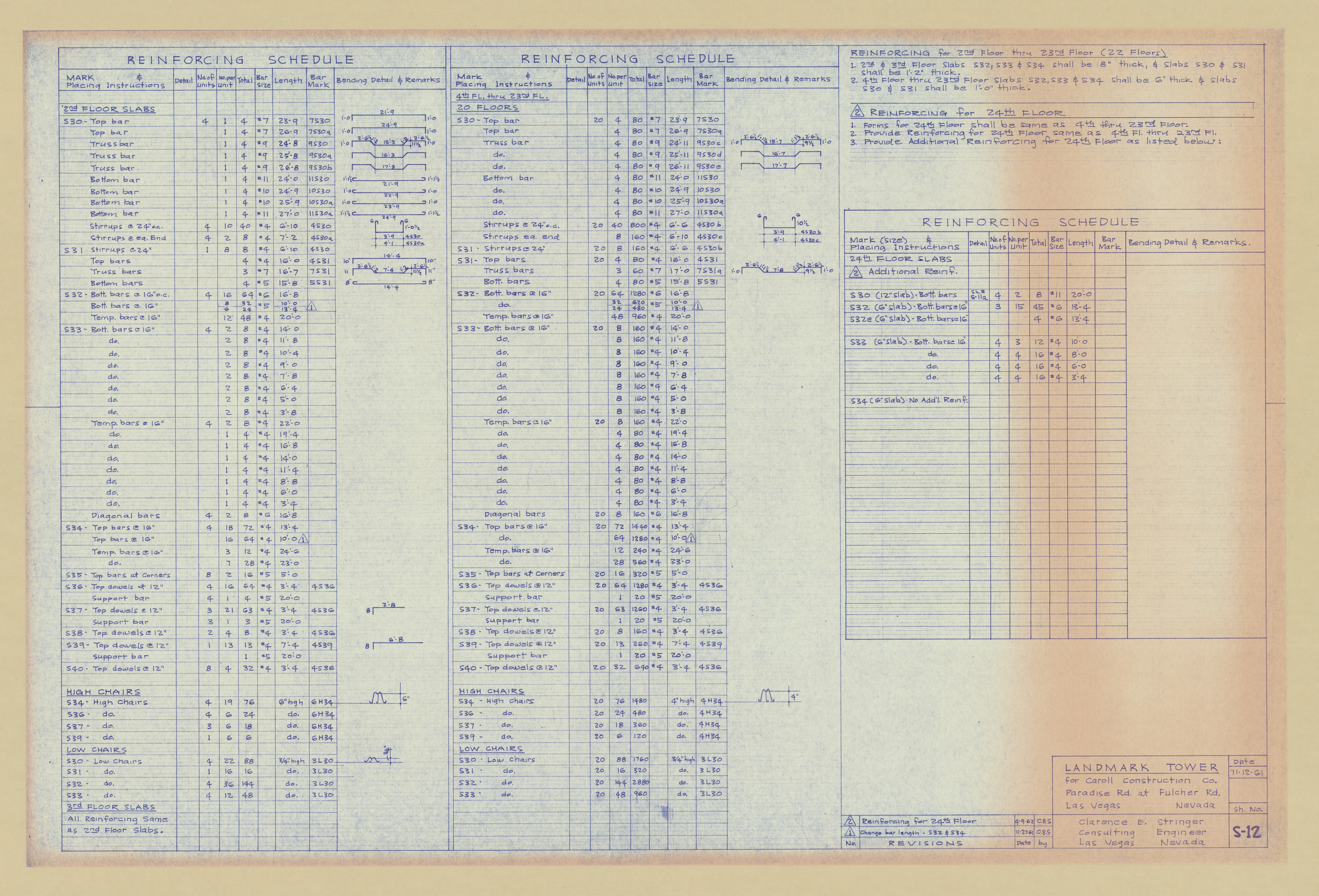 Original Landmark Tower structural drawings, sheets S1-S105: architectural drawings, image 013