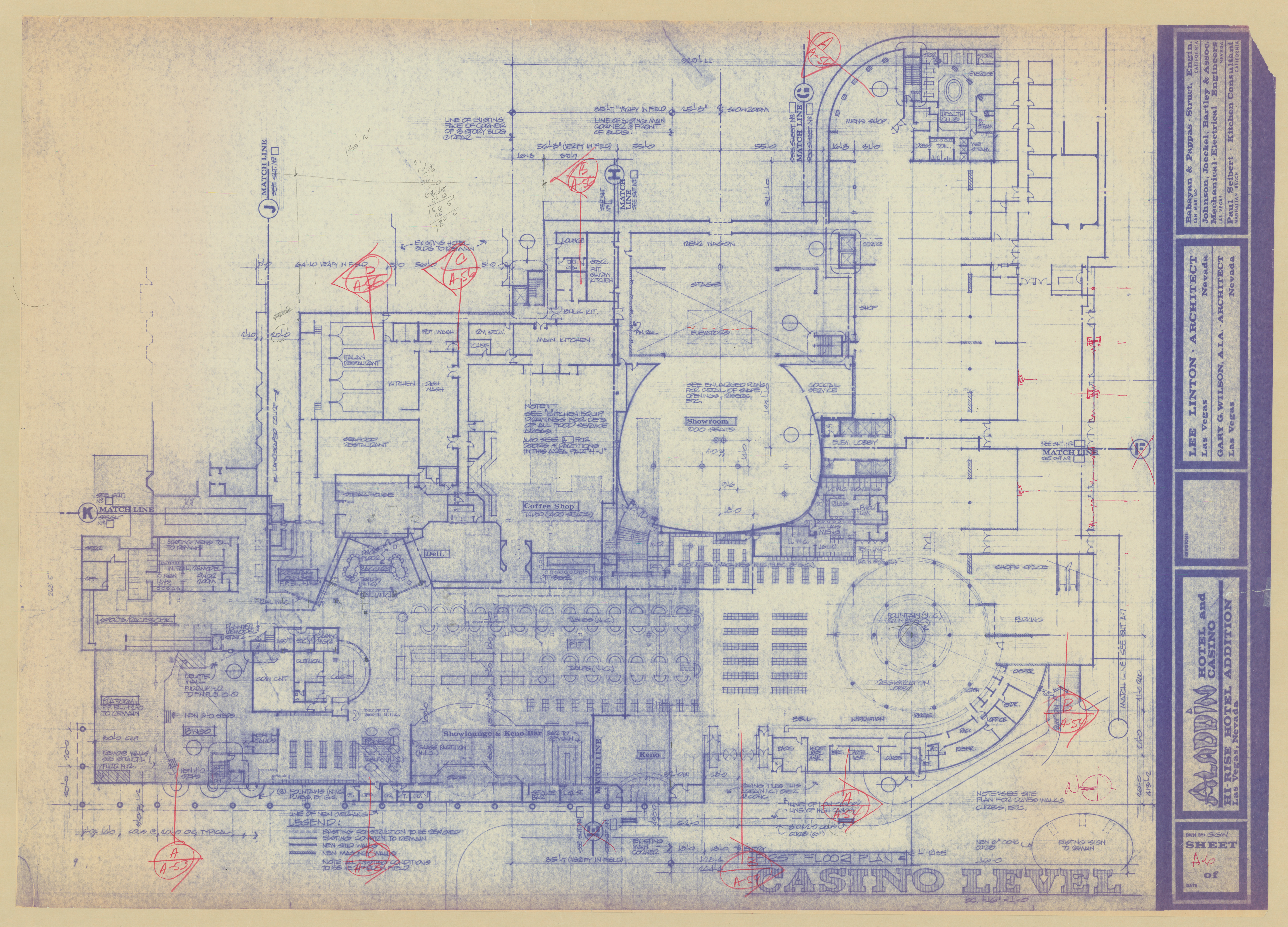 Aladdin Hotel and Casino hi-rise hotel addition: architectural drawings, image 001