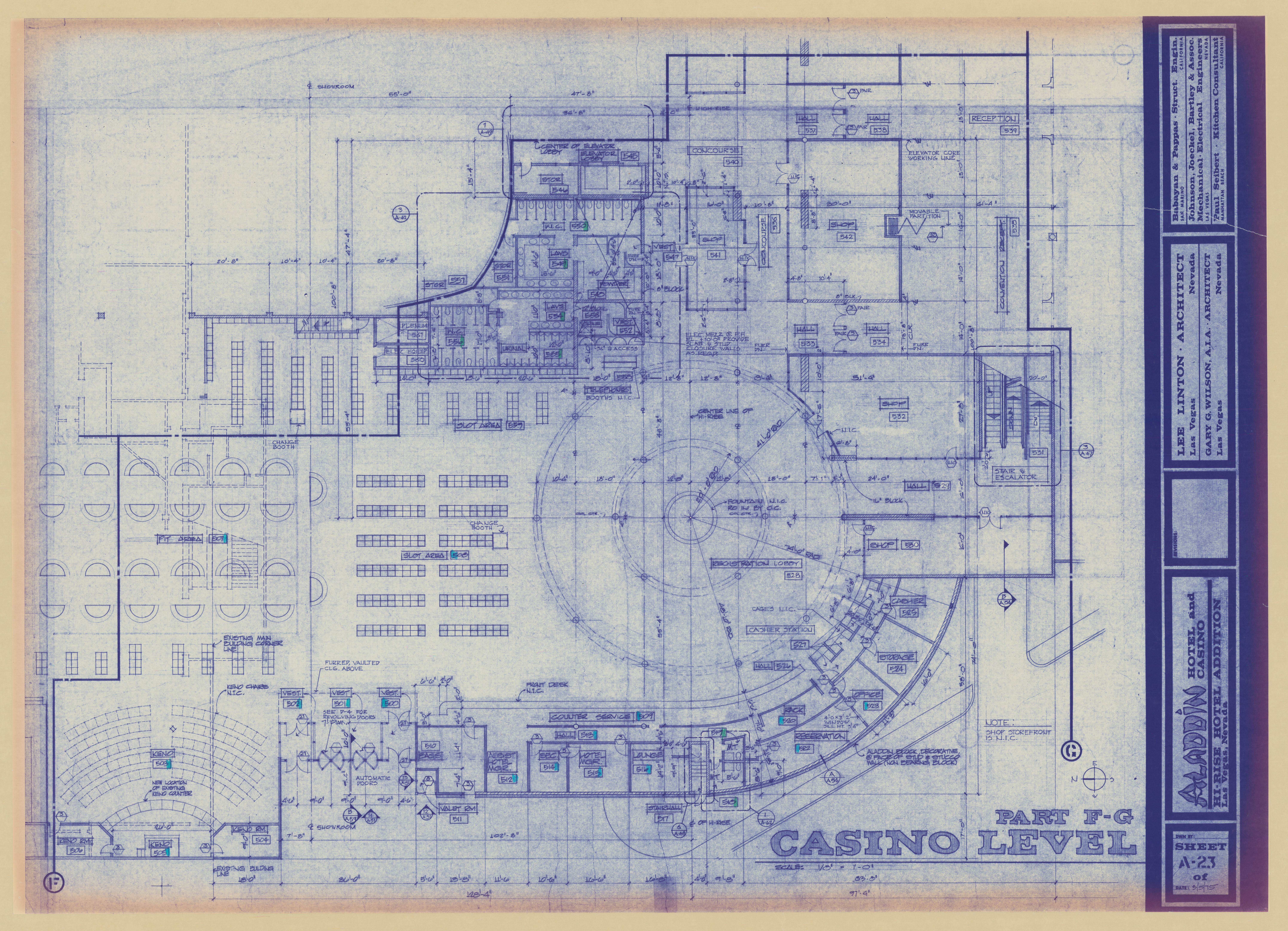 Aladdin Hotel and Casino hi-rise hotel addition: architectural drawings, image 002