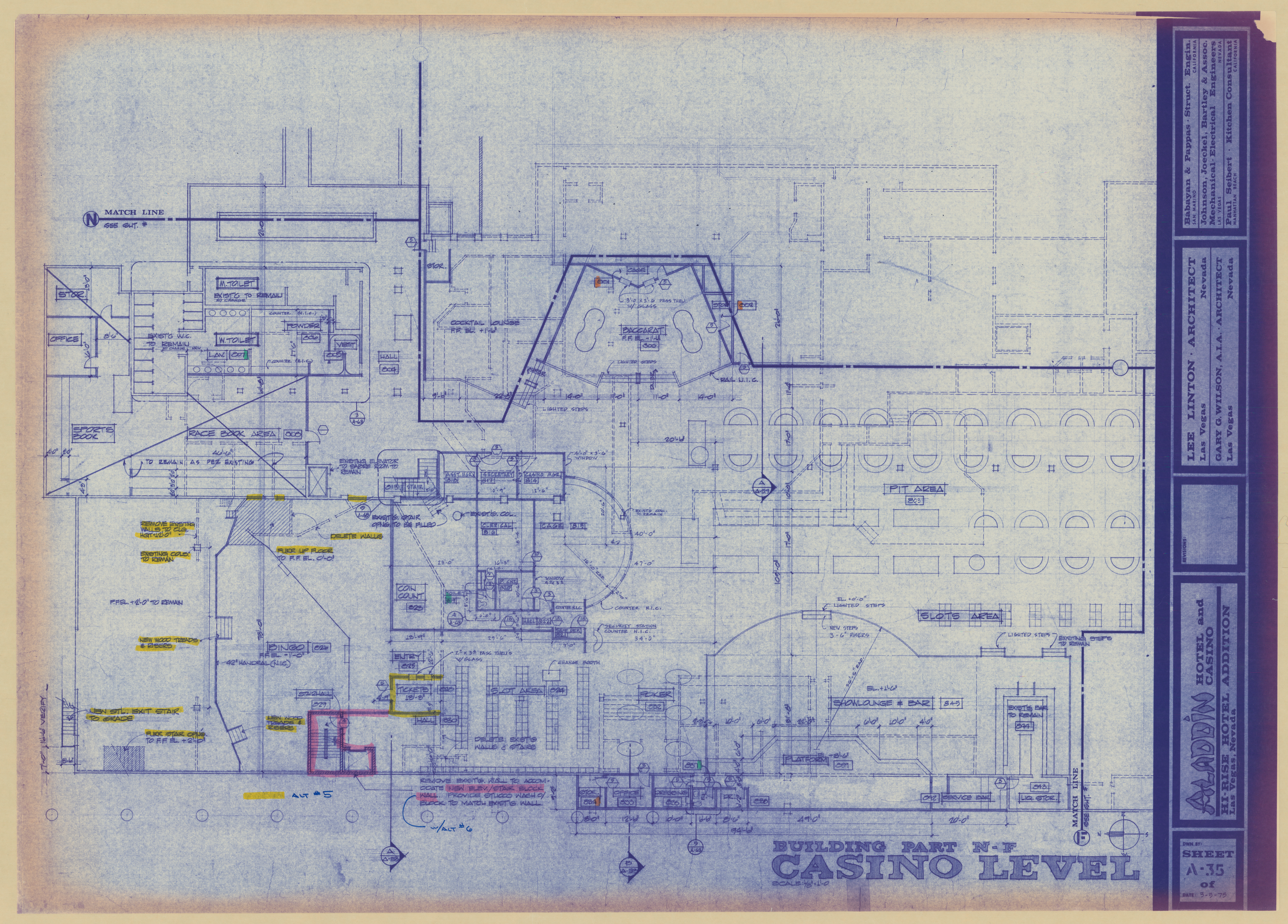 Aladdin Hotel and Casino hi-rise hotel addition: architectural drawings, image 003