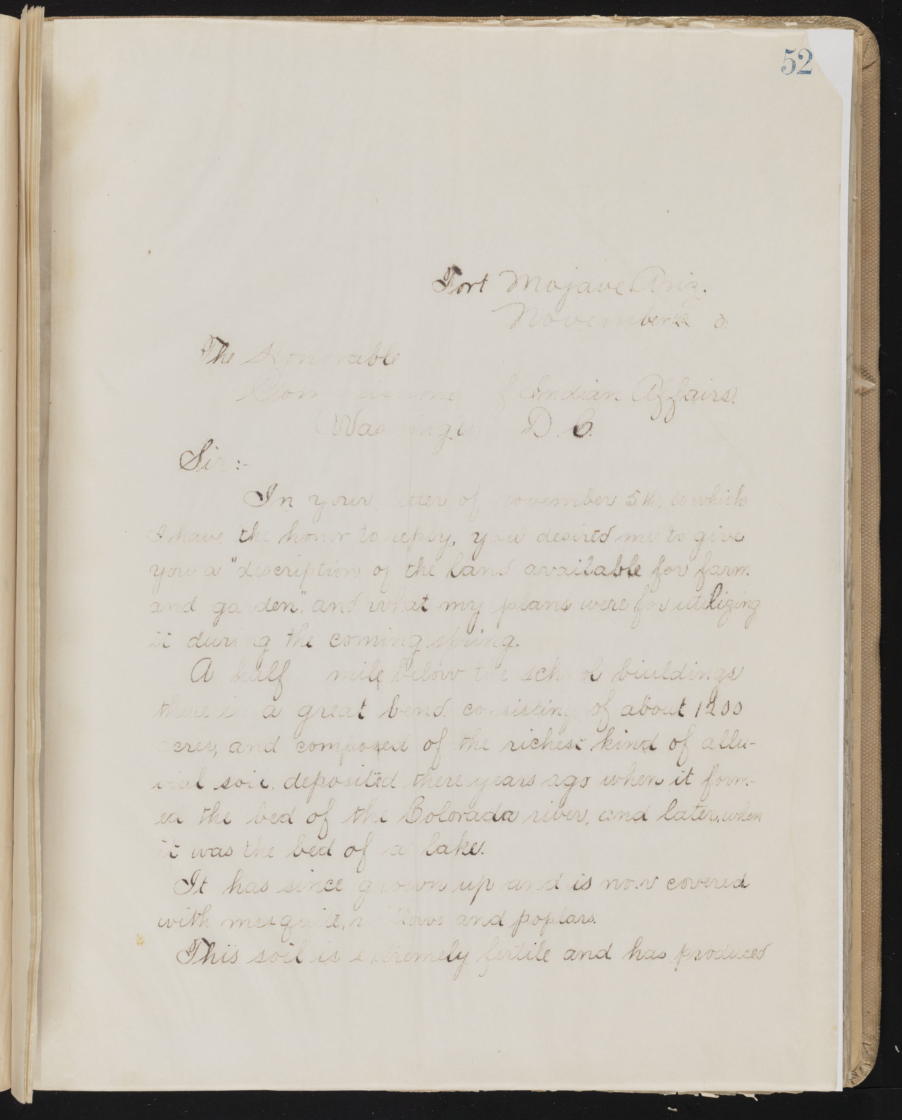 Fort Mojave Industrial School correspondence, administrative and financial information, image 044