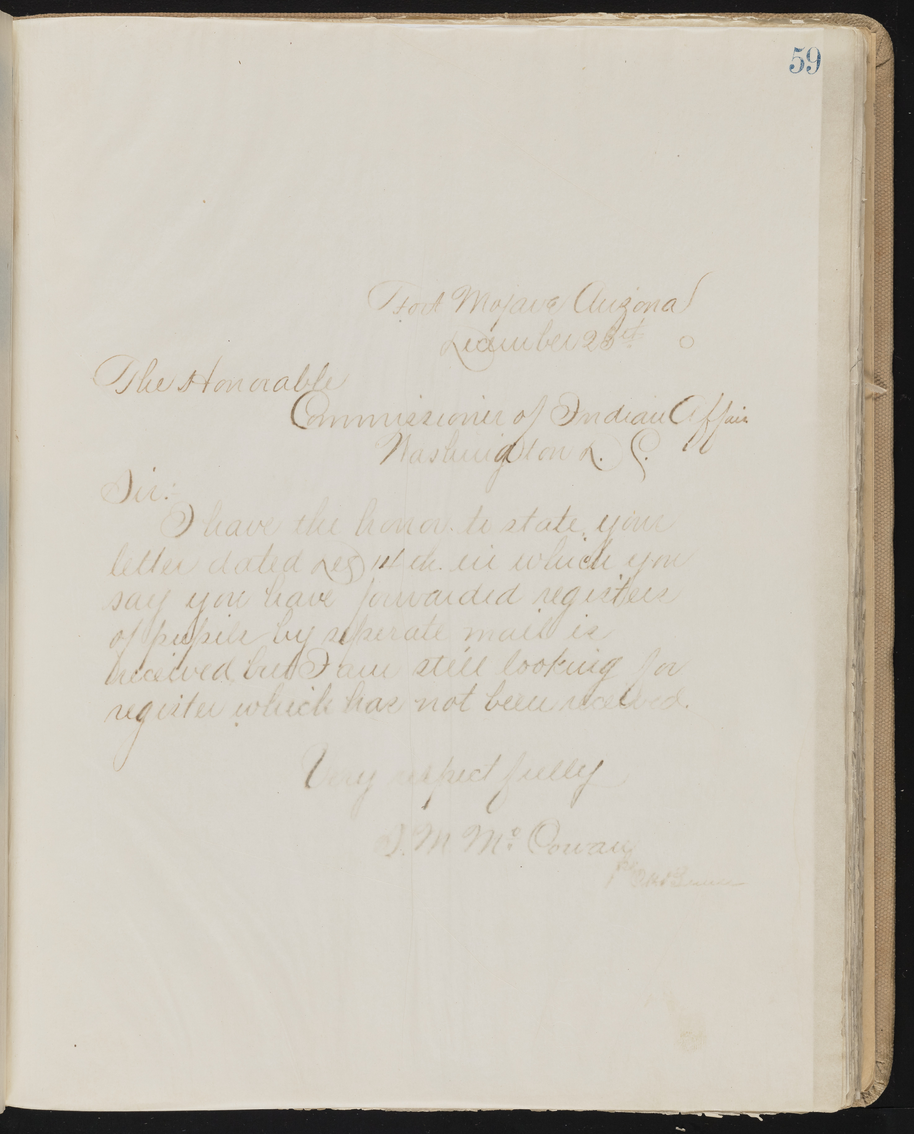 Fort Mojave Industrial School correspondence, administrative and financial information, image 051