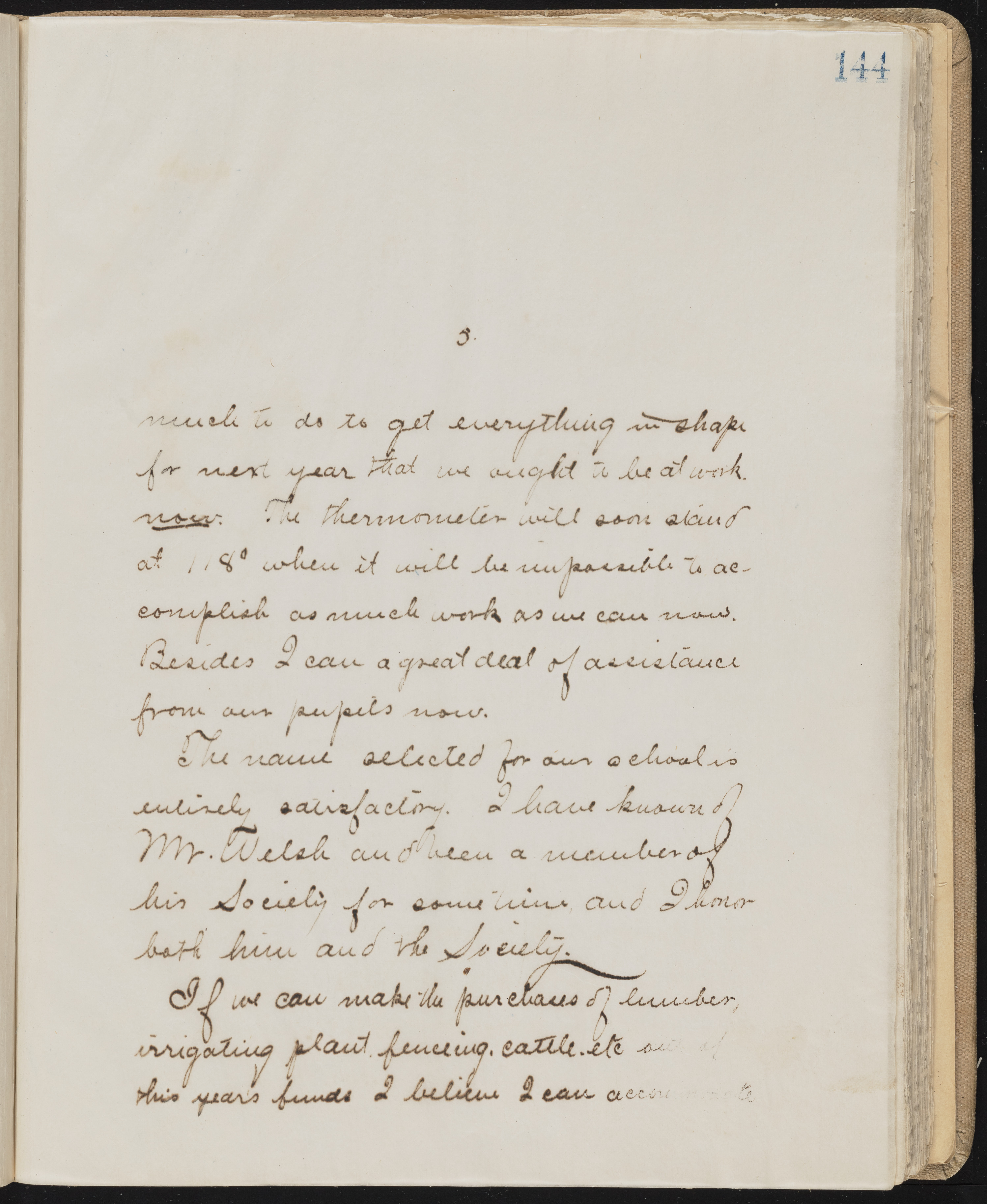 Fort Mojave Industrial School correspondence, administrative and financial information, image 103