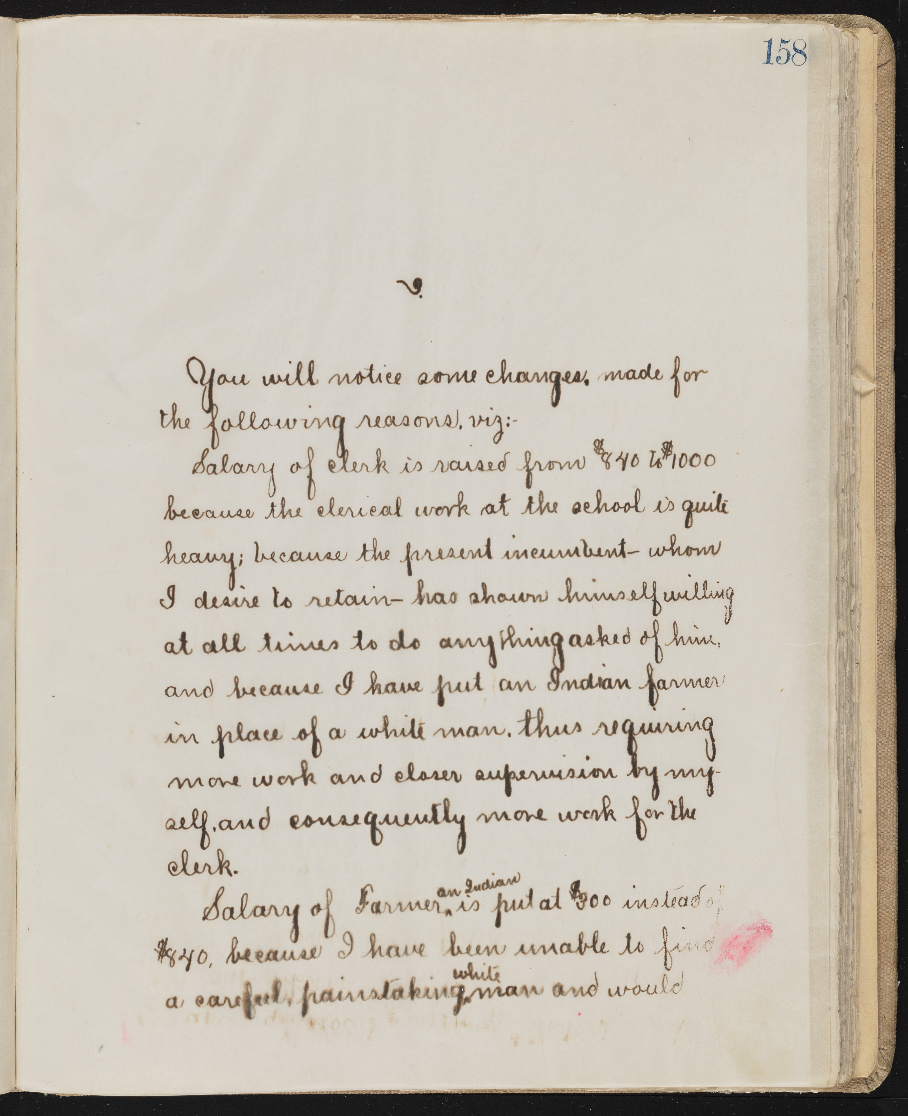 Fort Mojave Industrial School correspondence, administrative and financial information, image 117