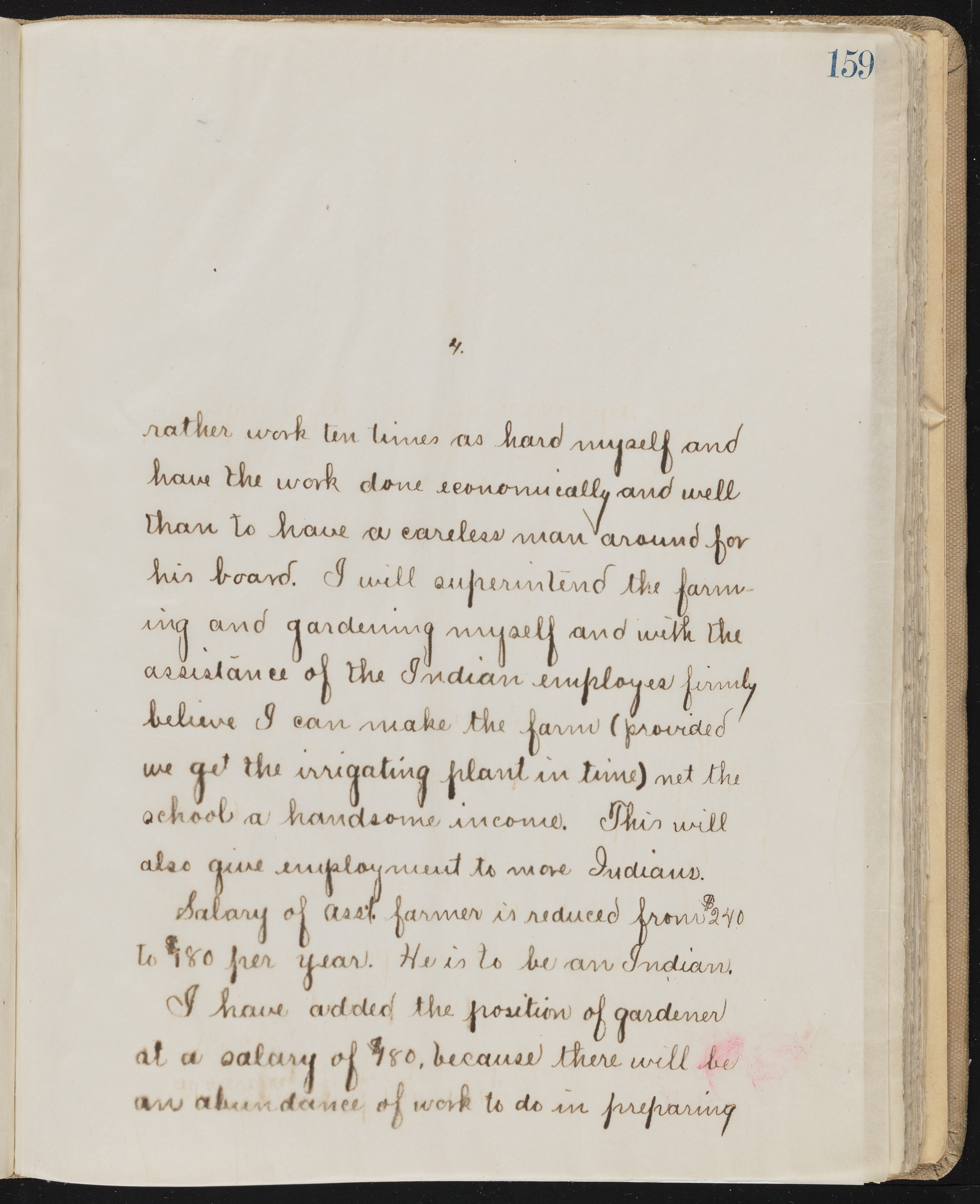 Fort Mojave Industrial School correspondence, administrative and financial information, image 118